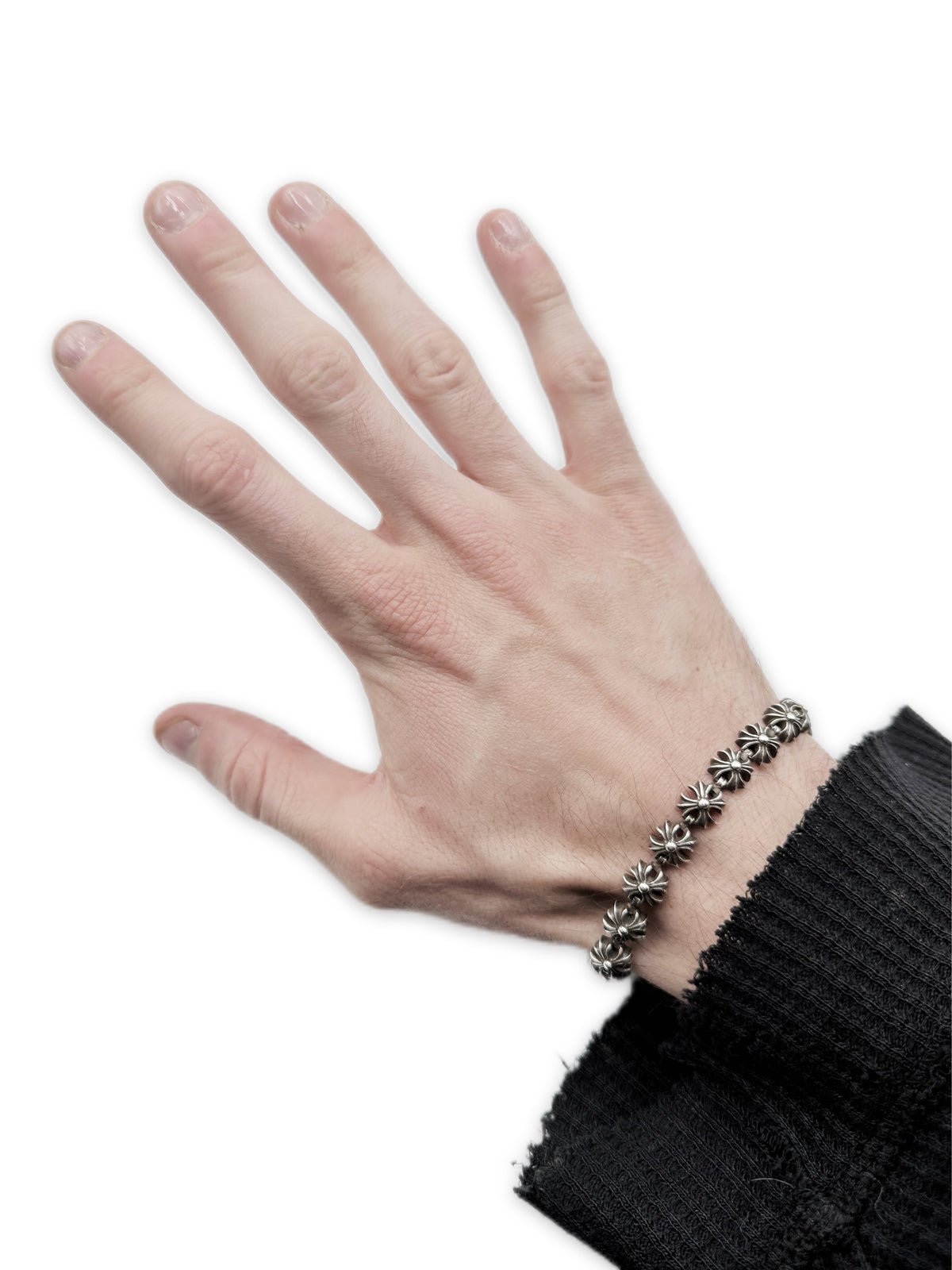 Chrome Hearts Plus Cut Out .925 Silver 20 Link Bracelet
