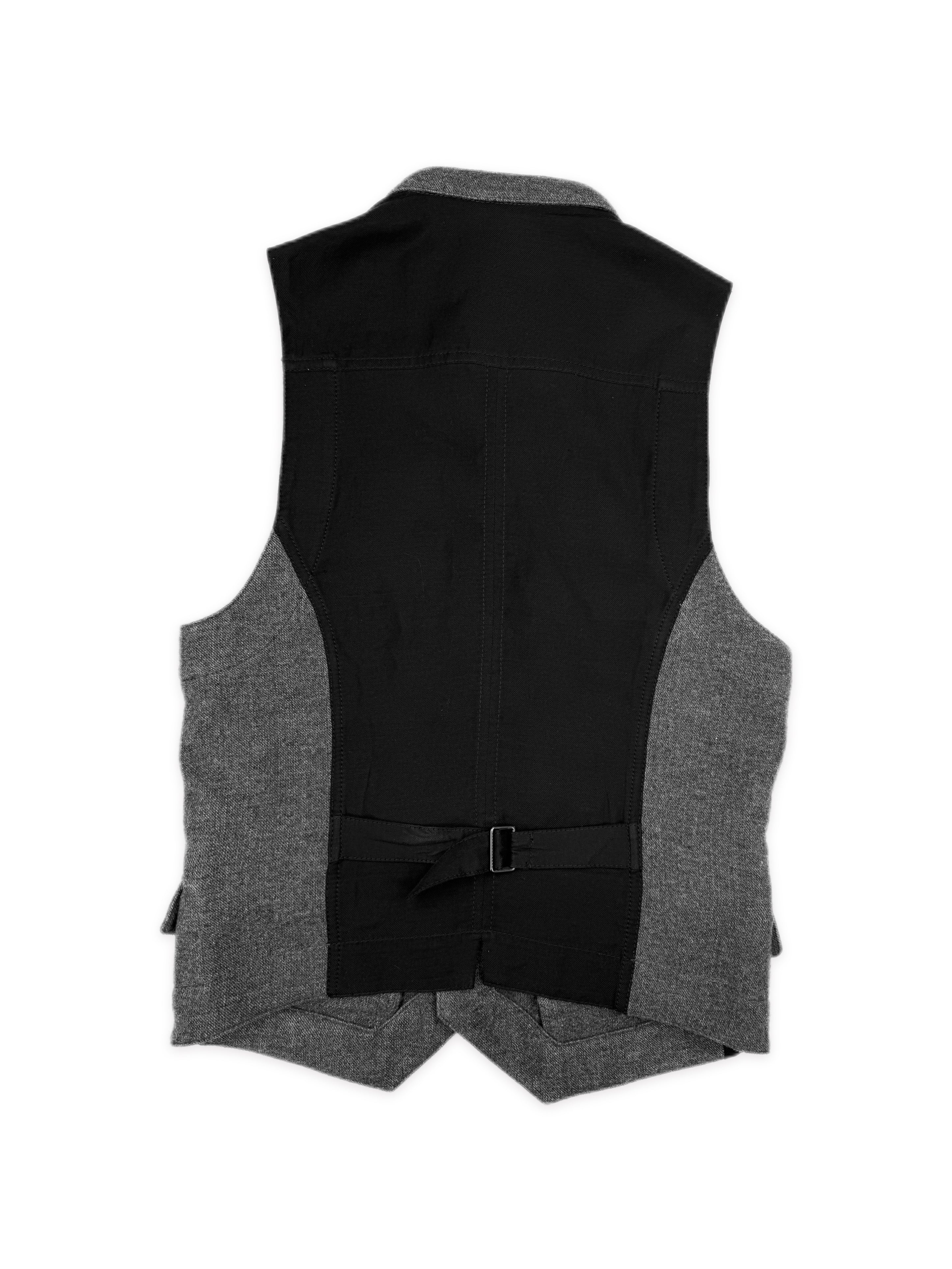 Ann Demeulemeester Multi Button Wool Two Tone Collared Vest