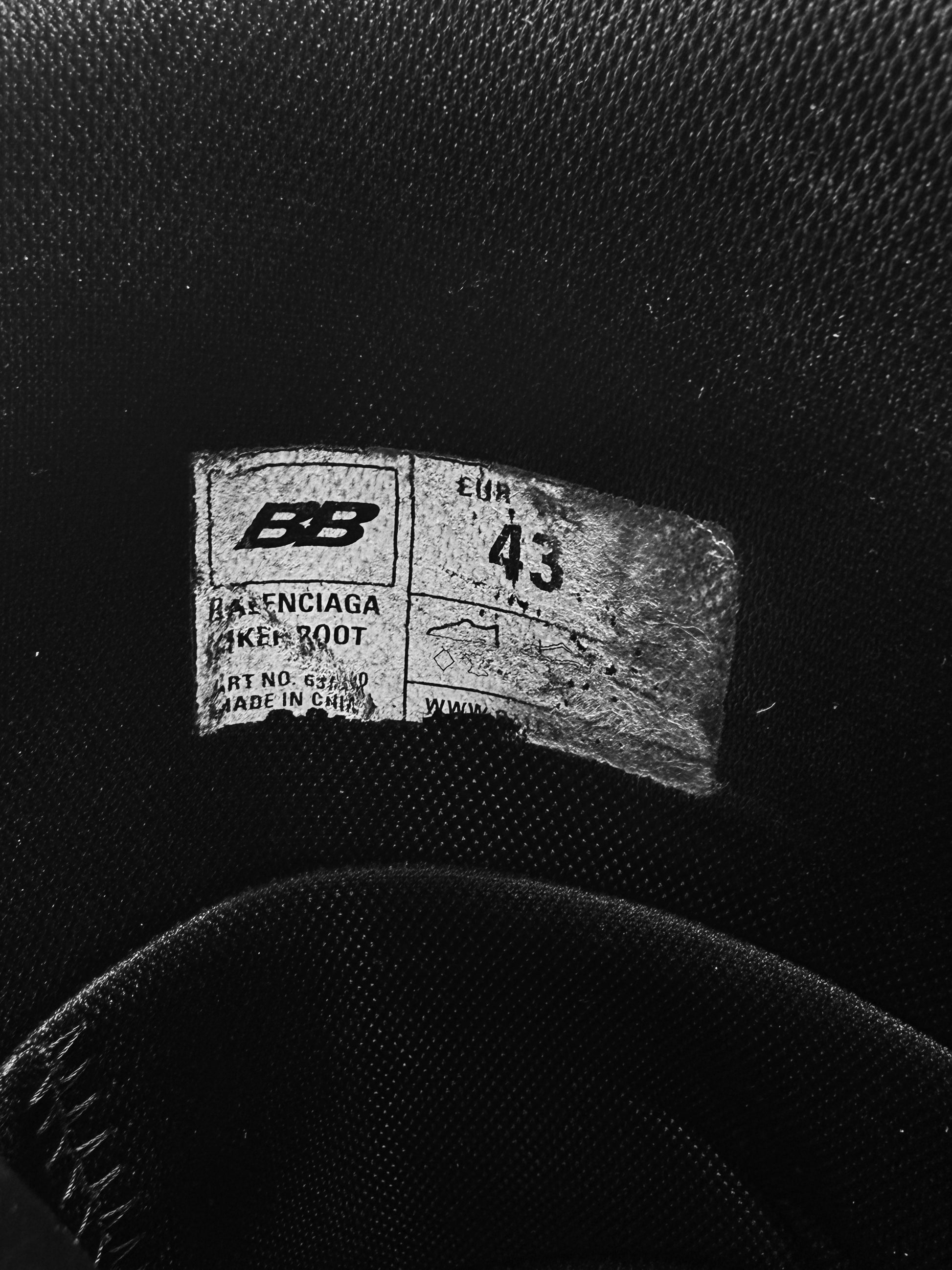 Balenciaga Tyrex Black Leather BB Logo Biker Boots