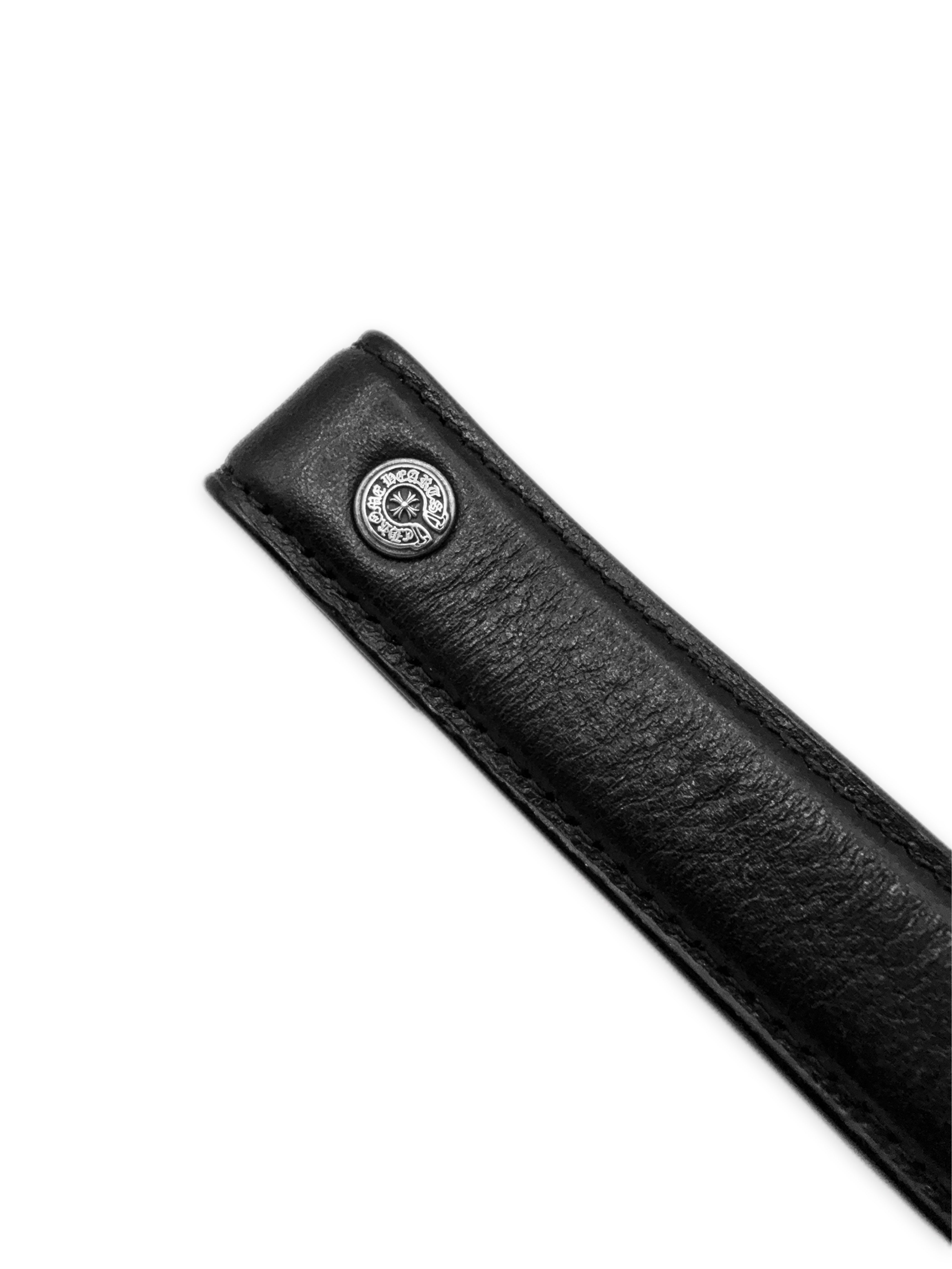 Chrome Hearts 1 in Black Leather Belt Strap