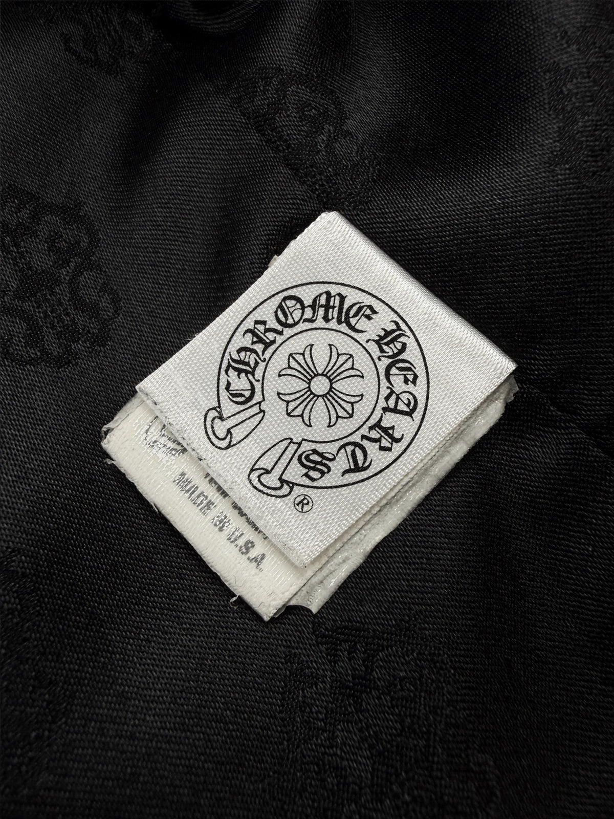 Chrome Hearts 12 Leather Cross Patch Flooded Black Nylon Vest