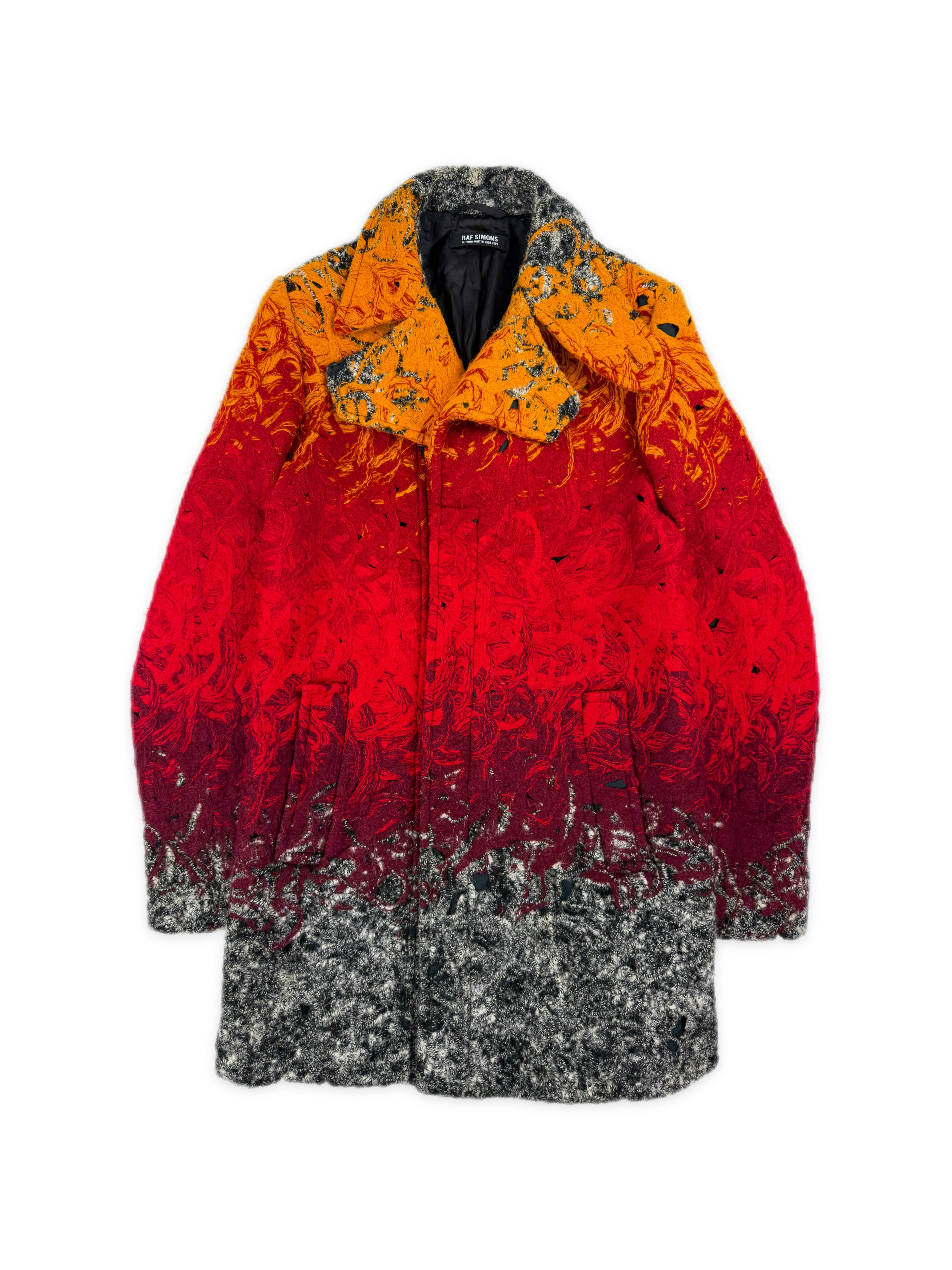 AW08 Raf Simons ‘Pheonix’ Fire Gradient Trench Coat