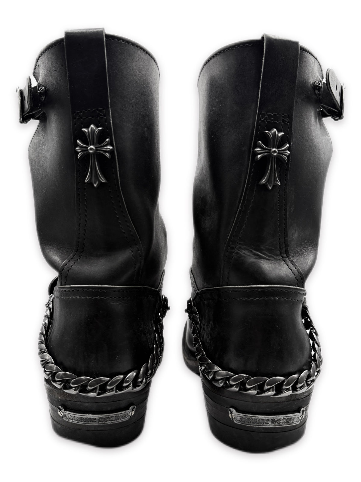 Chrome Hearts x Wesco Cuban Heel Cross Pendant Engineer Leather Boots
