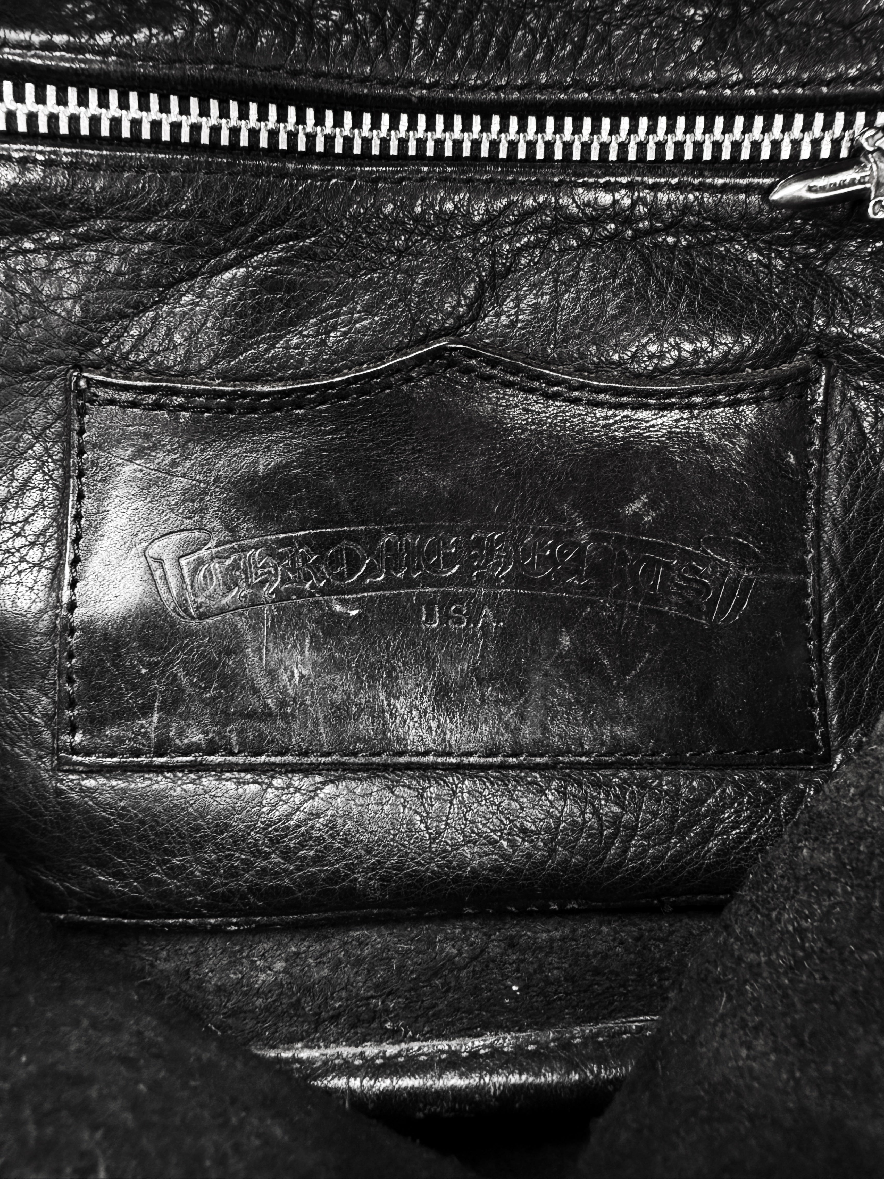 Chrome Hearts Gunslinger Black Leather .925 Silver Crossbody Bag