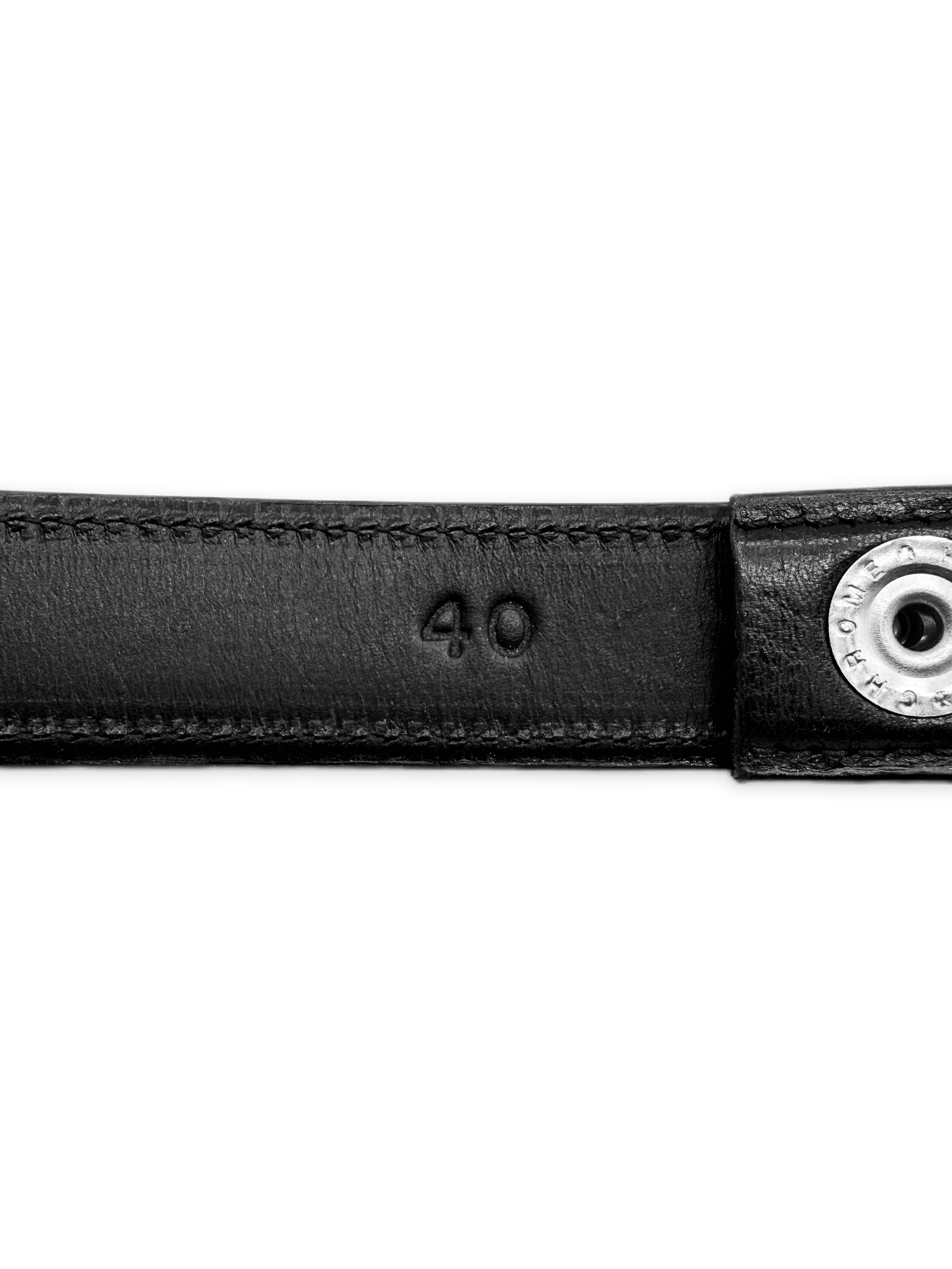 Chrome Hearts 1 in Black Leather Belt Strap