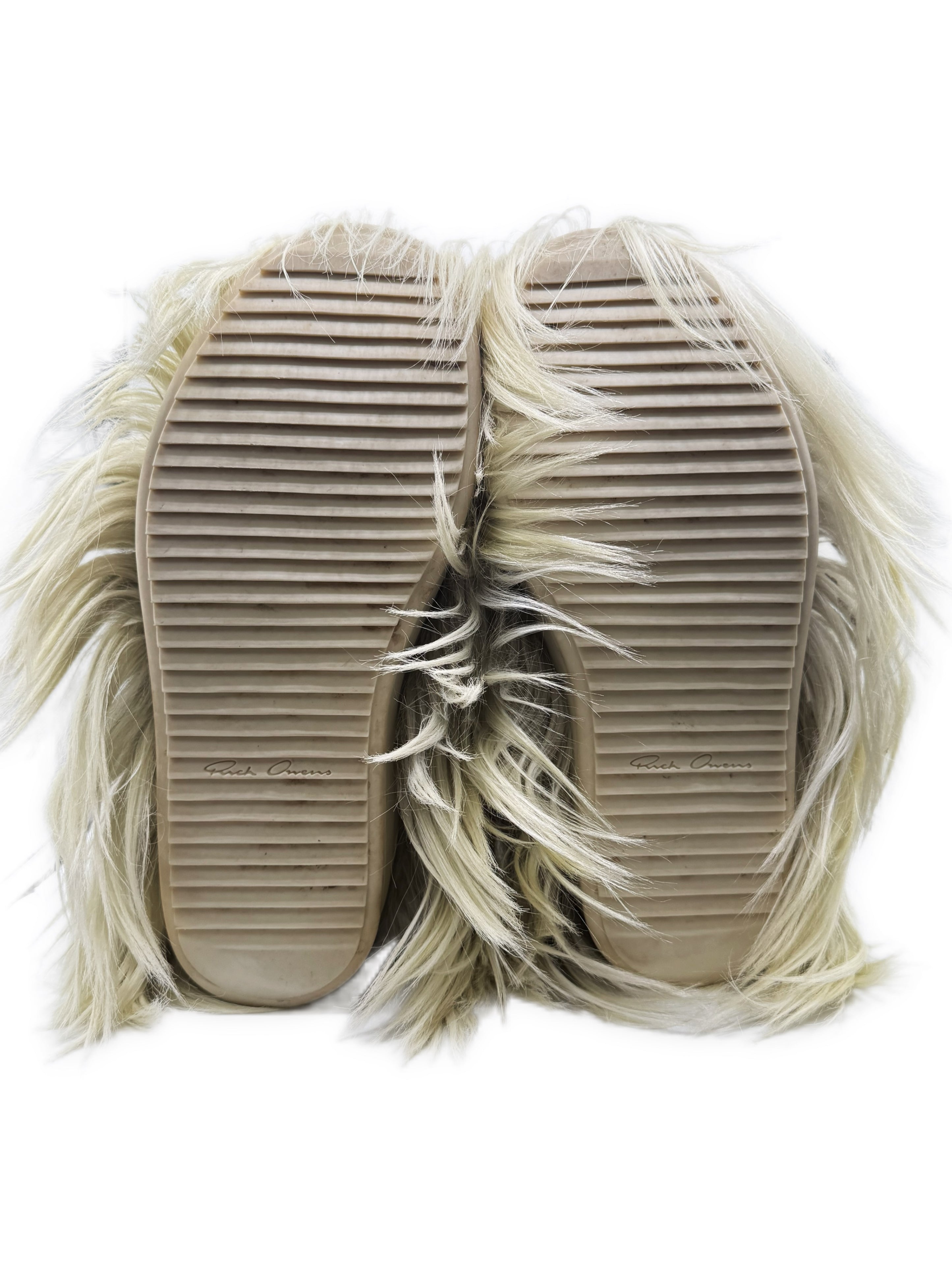 AW20 Rick Owens x Moncler Goat Fur Acid Degrade Big Rocks Lunar Megalace Boots