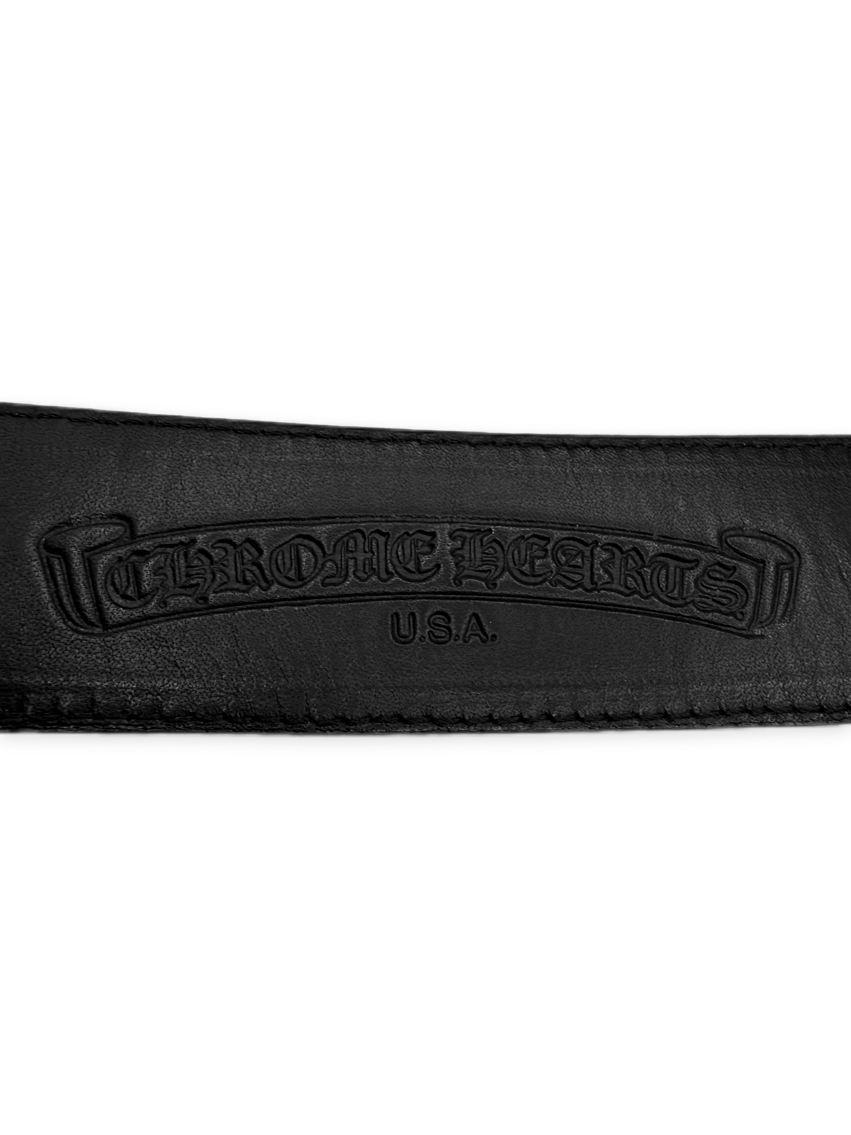 Chrome Hearts Green Camo Leather .925 Silver Belt Strap