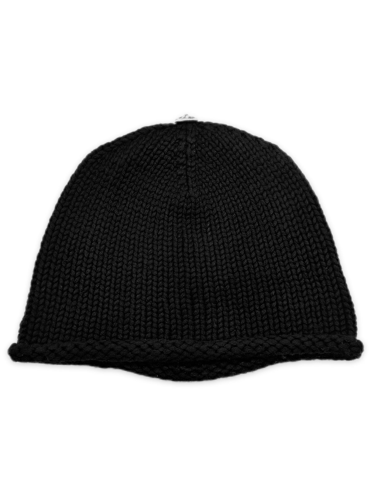 Chrome Hearts Silver Pendant Leather Cross Patch Knit Beanie