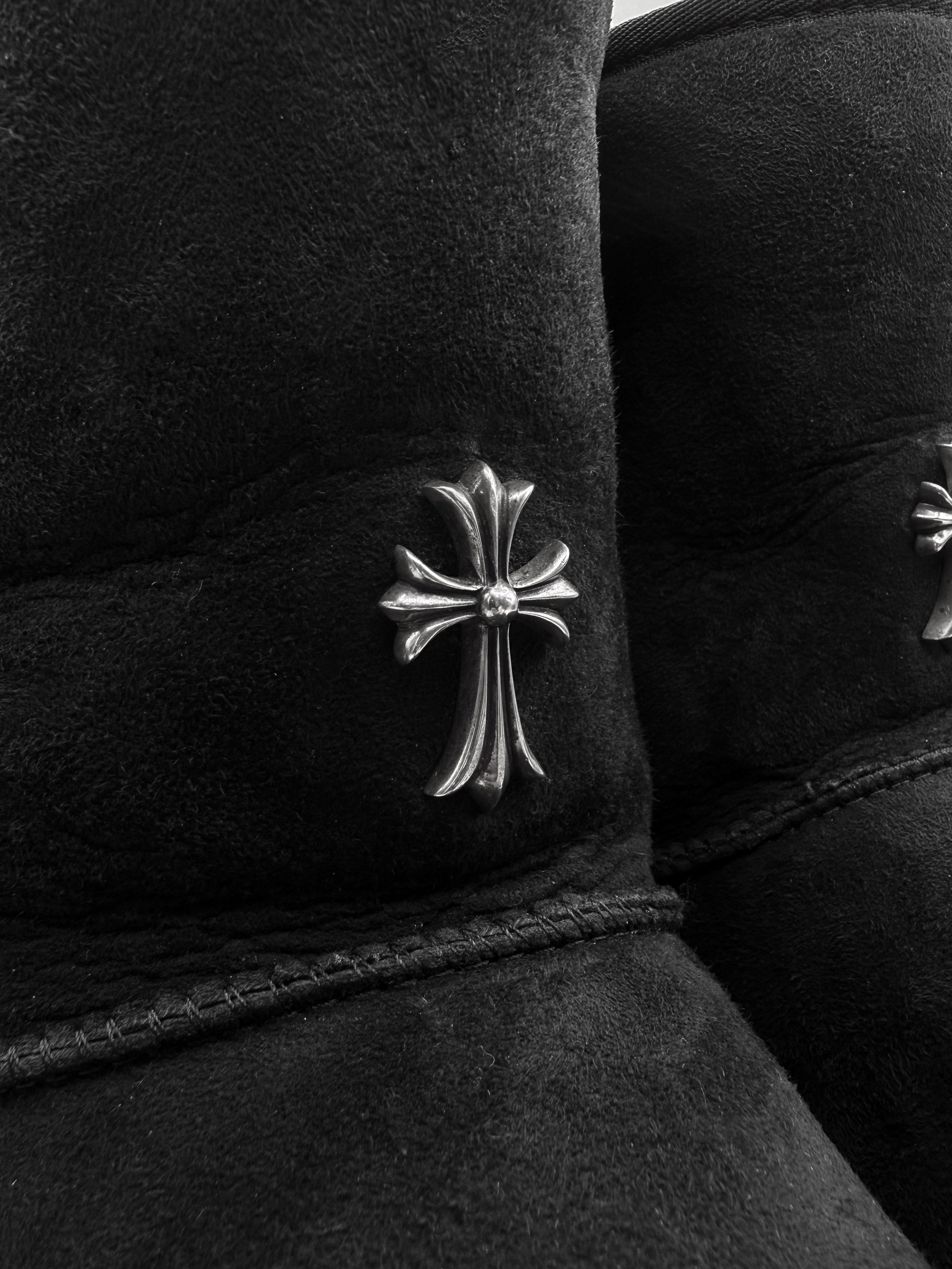 Chrome Hearts x Uggs Silver Cross Pendant .925 Silver Lined Boots