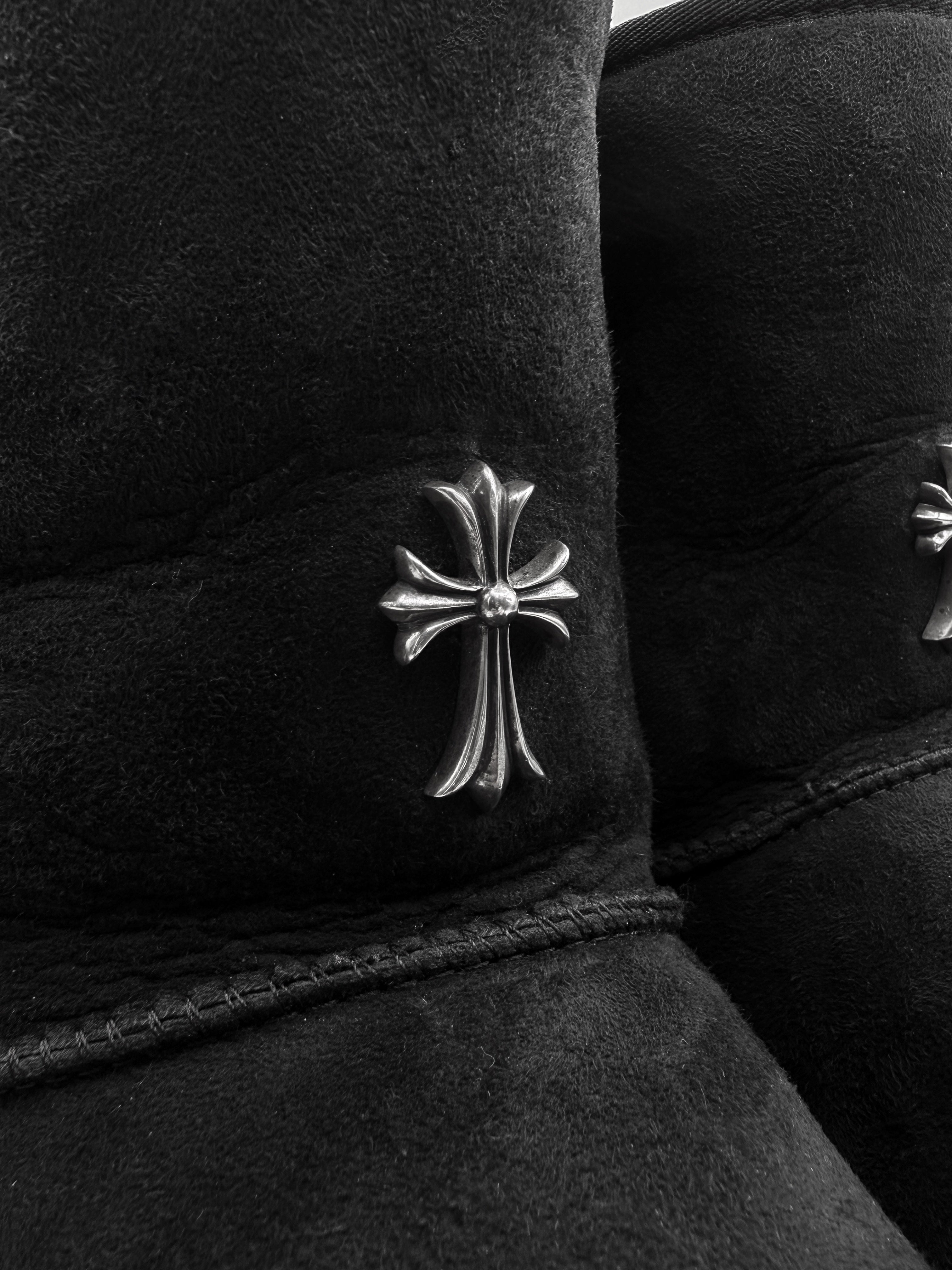 Chrome Hearts x Uggs Silver Cross Pendant .925 Silver Lined Boots