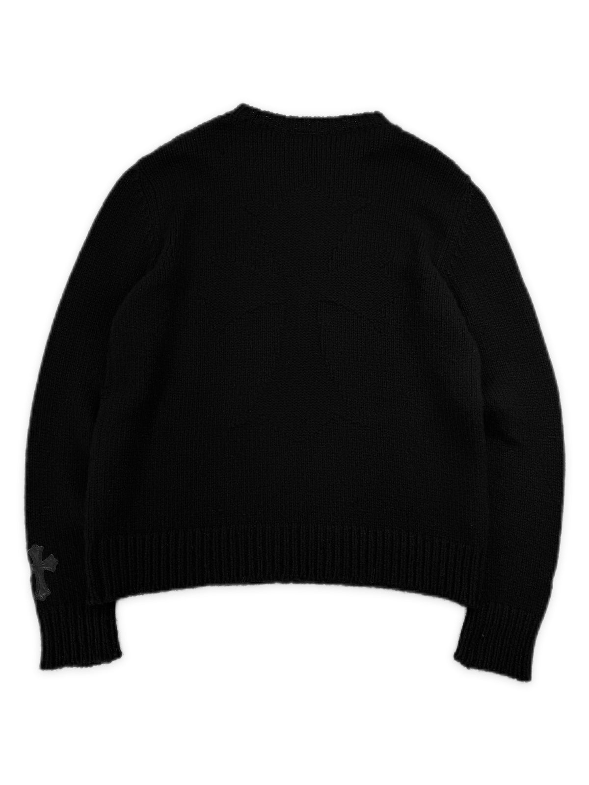 Chrome Hearts Dual Cross Patch Cashmere Black Knit Sweater