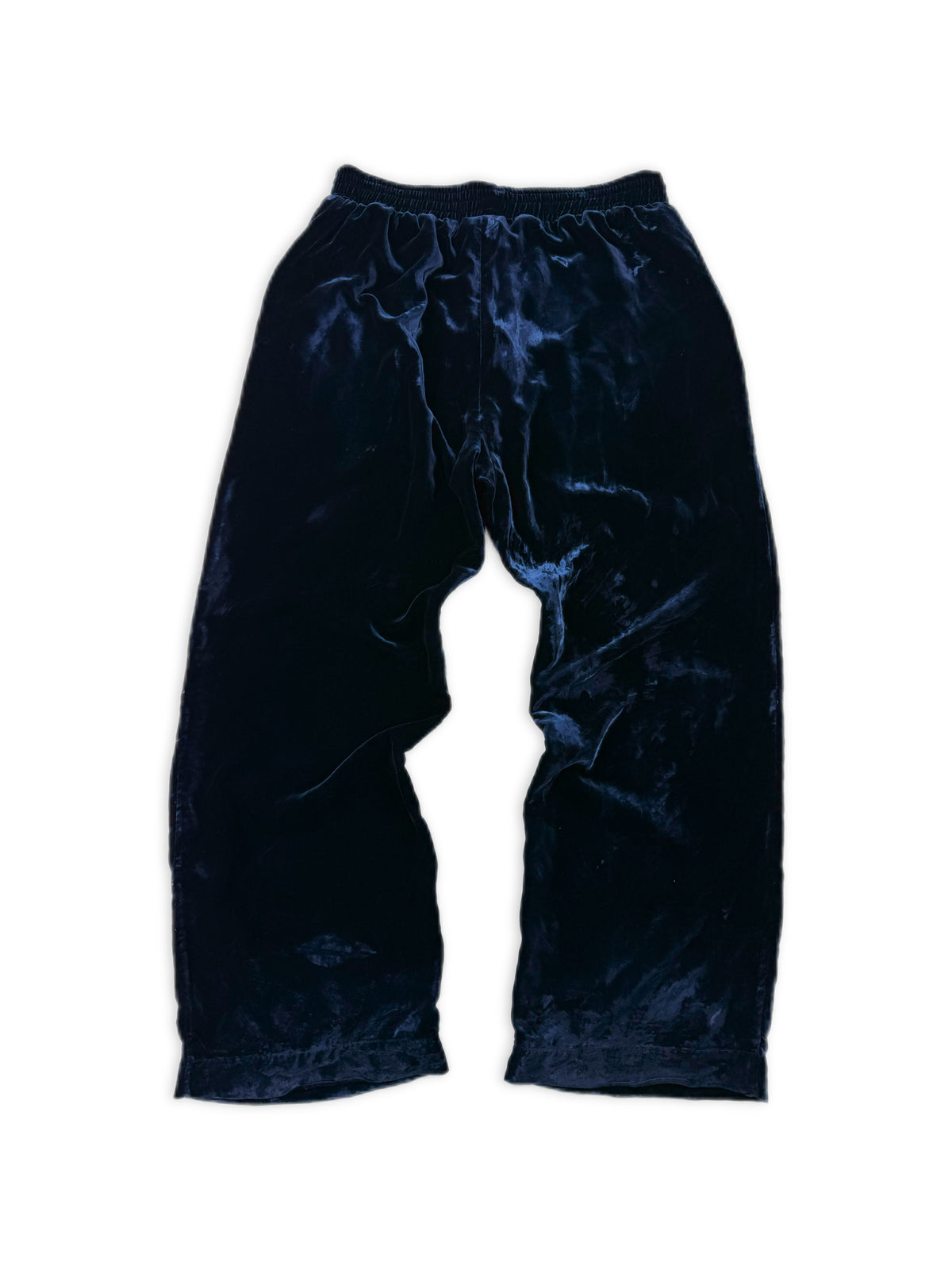 Chrome Hearts Y Not Velour Navy Blue Striped Embroidered Sweat Pants