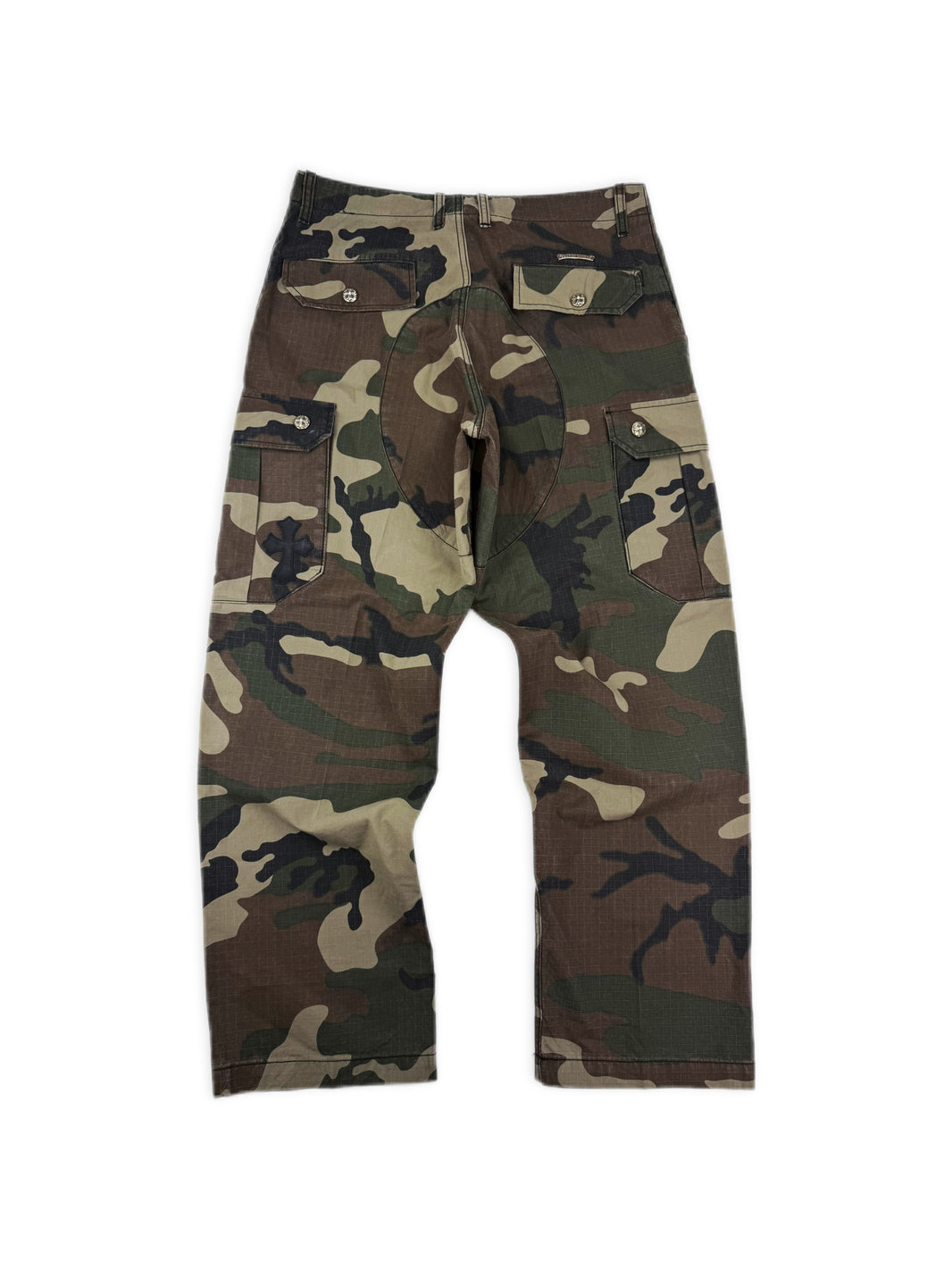 Chrome Hearts Cross Patch Devil Dog Green Camo Ripstop Cargo Pants