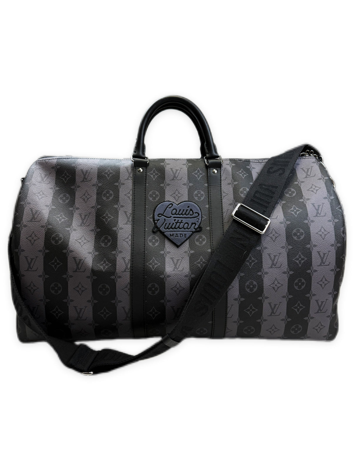 Louis Vuitton x Nigo Striped Keepall Bandouliere 55 Monogram Striped Eclipse Duffle Bag