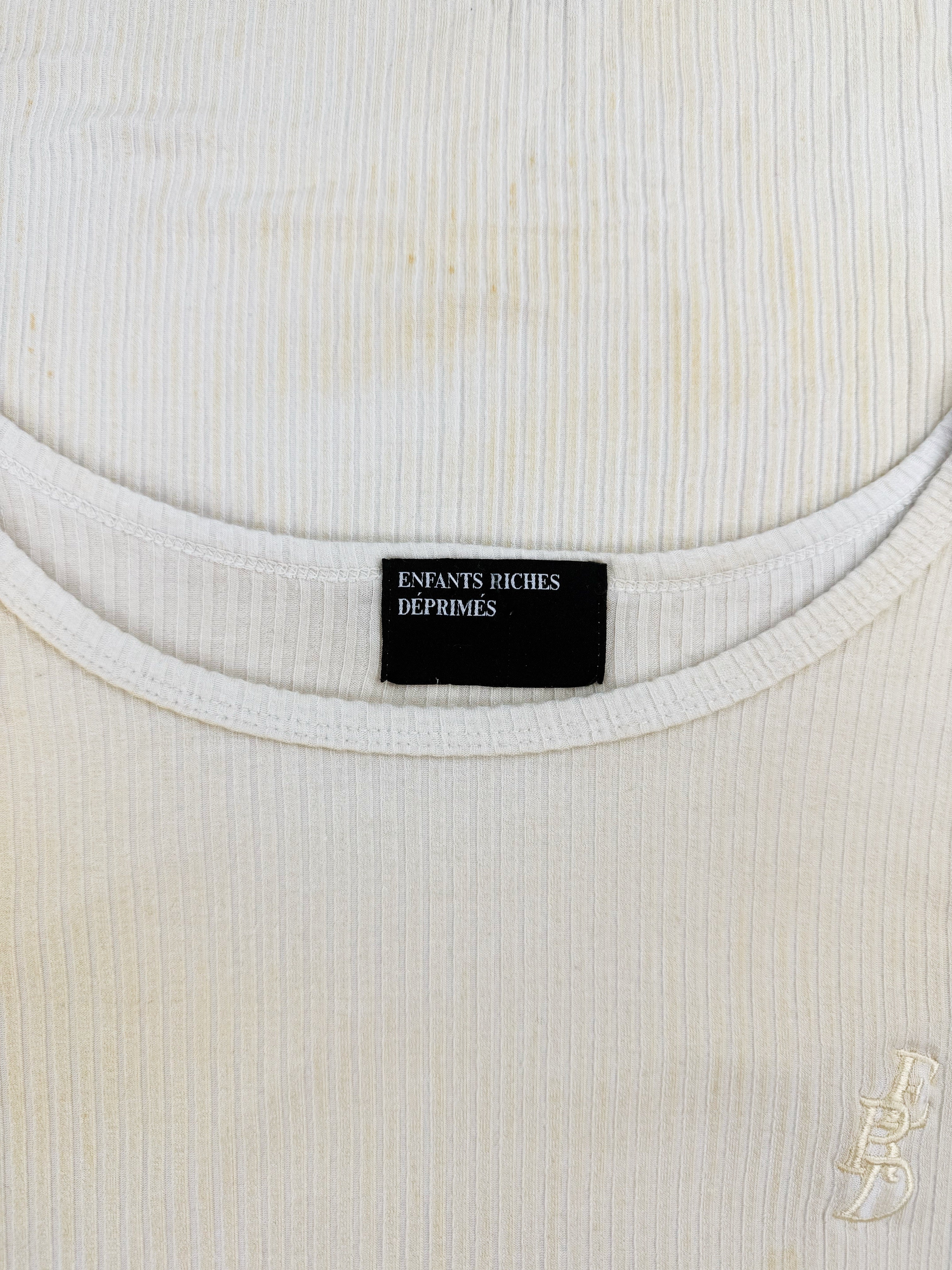Enfants Riches Deprimes Stain Logo Ribbed Long Sleeve Shirt