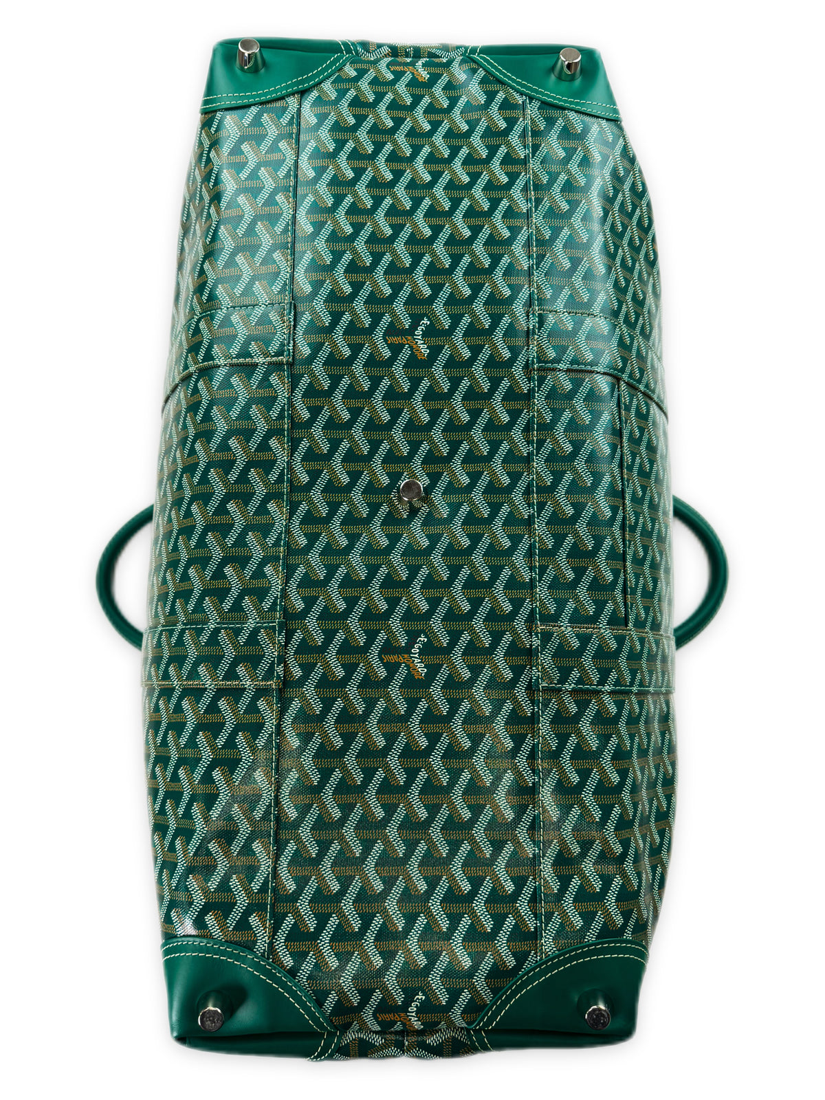 Goyard Boeing 55 Green Canvas Goyardine Monogram Duffle Bag