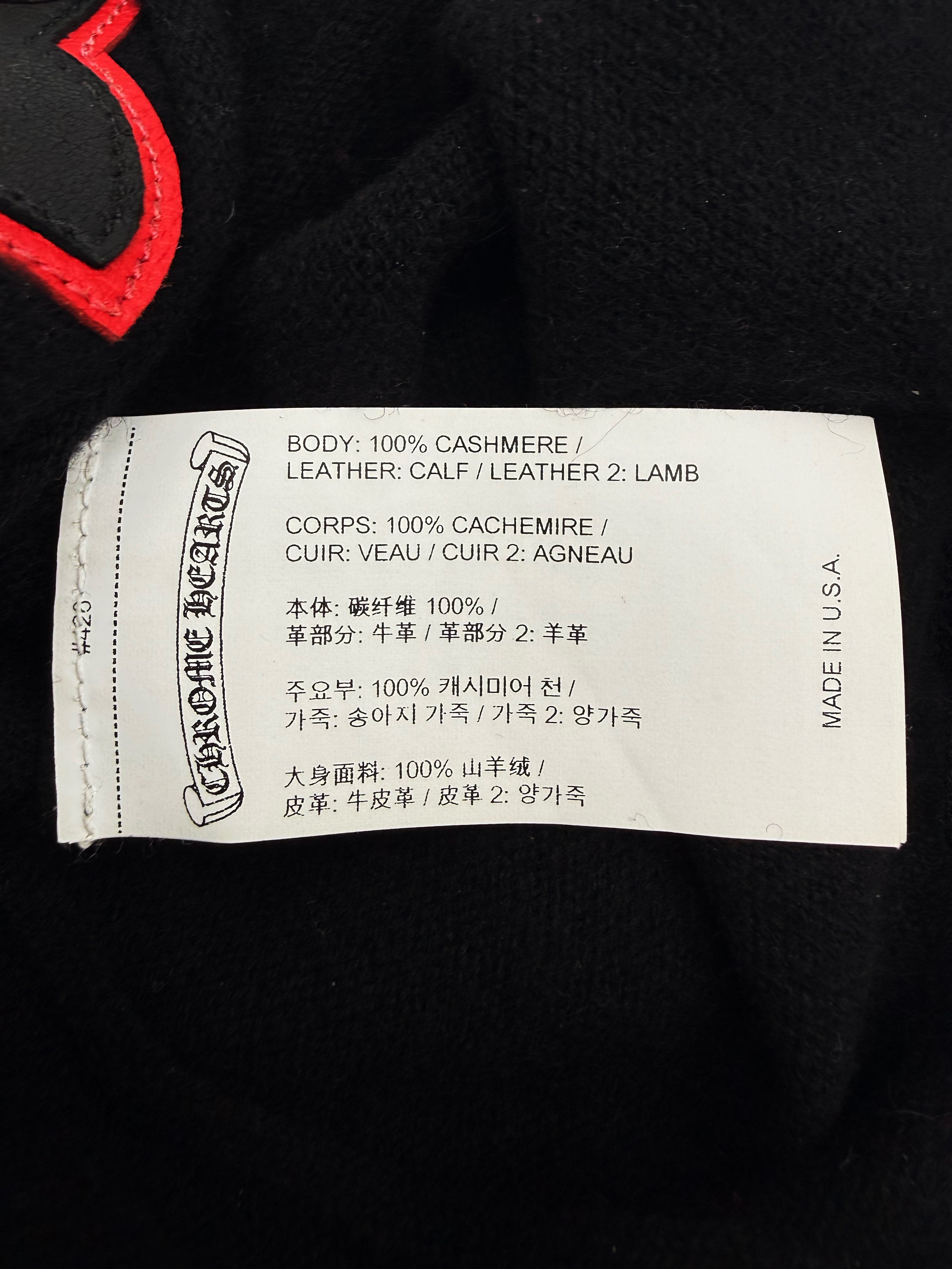 Chrome Hearts Cross Patch Leather Cashmere Balaclava Mask