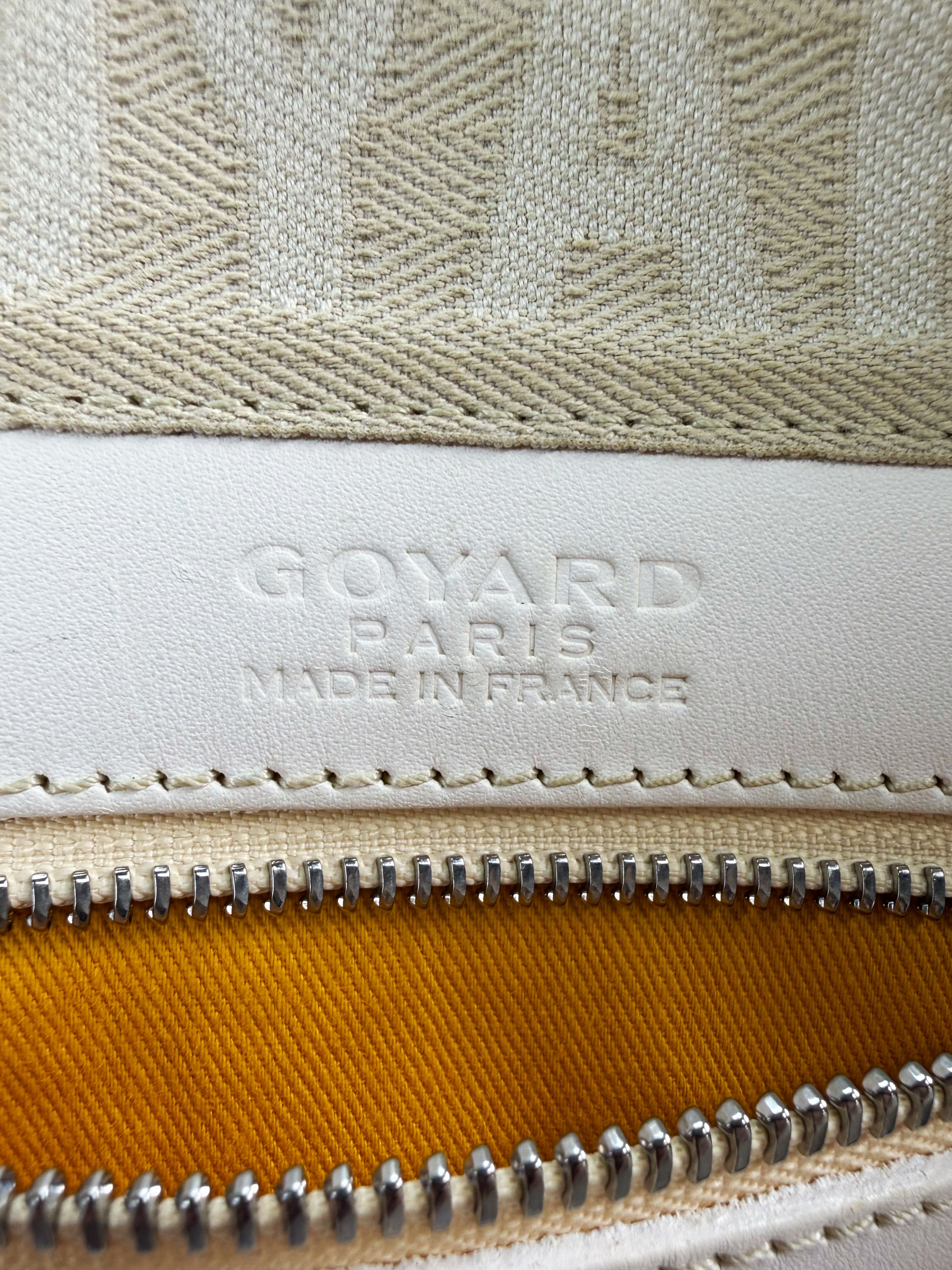 Goyard Boeing 55 White Goyardine Monogram Large Duffle Bag