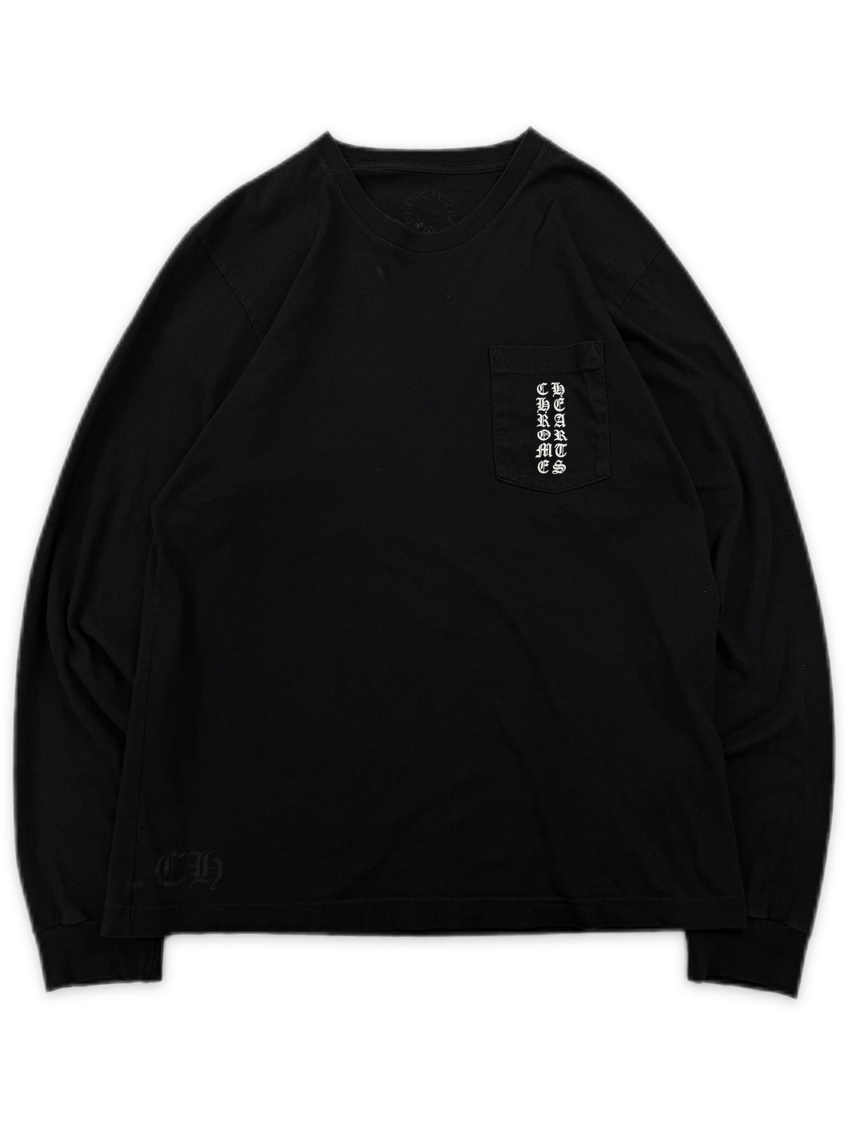 Chrome Hearts Vertical Logo Baby Pink Black Long Sleeve Shirt