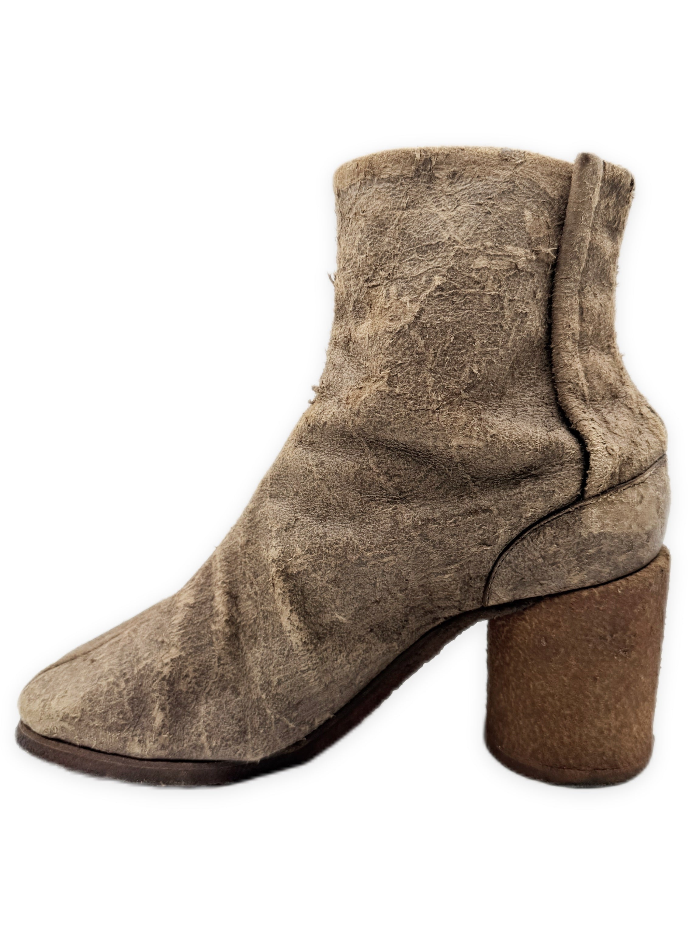 Maison Margiela Cork Heel Suede Tabi Split Toe Boot