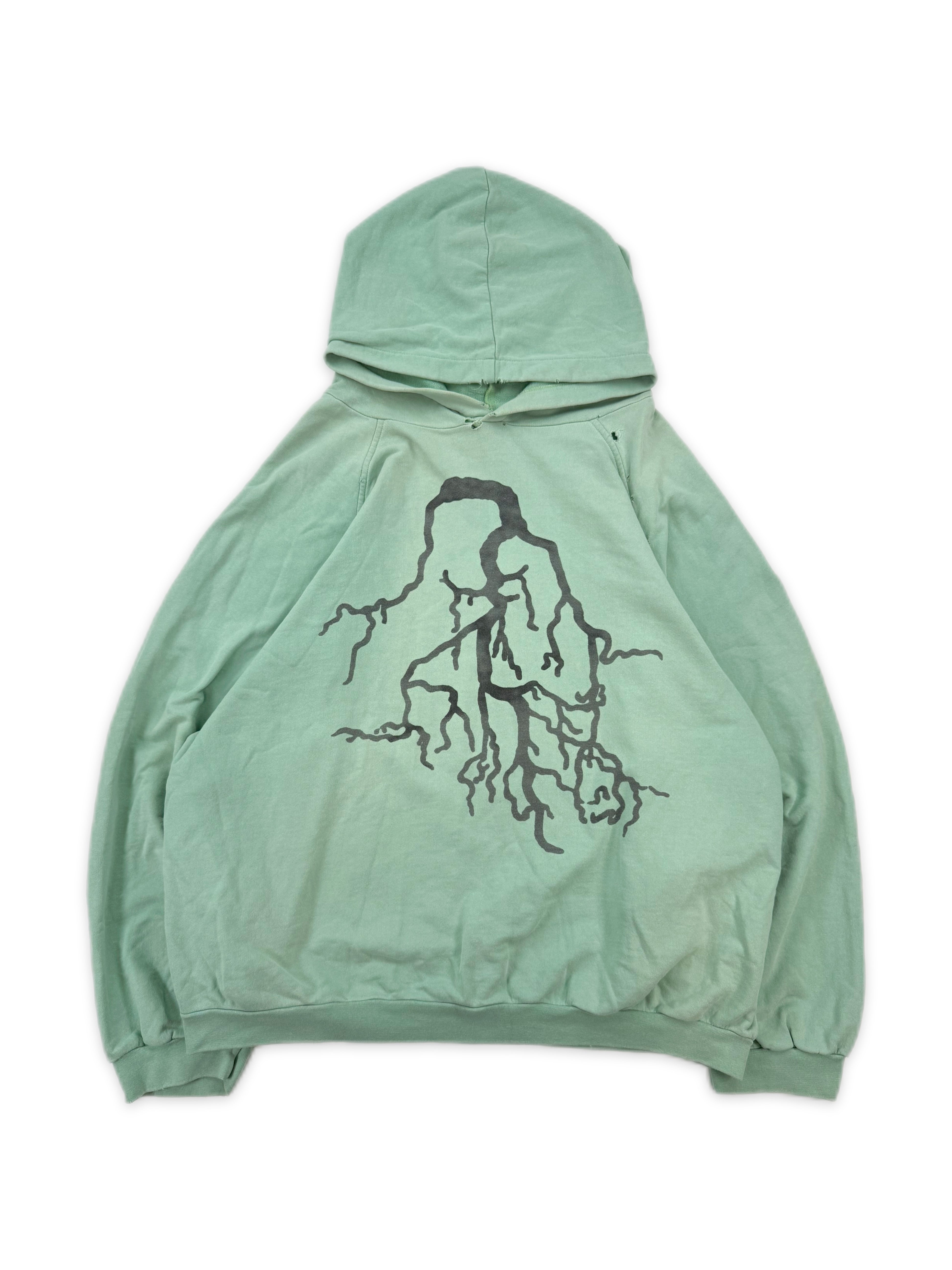 AW02 Raf Simons Mint Roots OS Virginia Creeper Raglan Graphic Hoodie