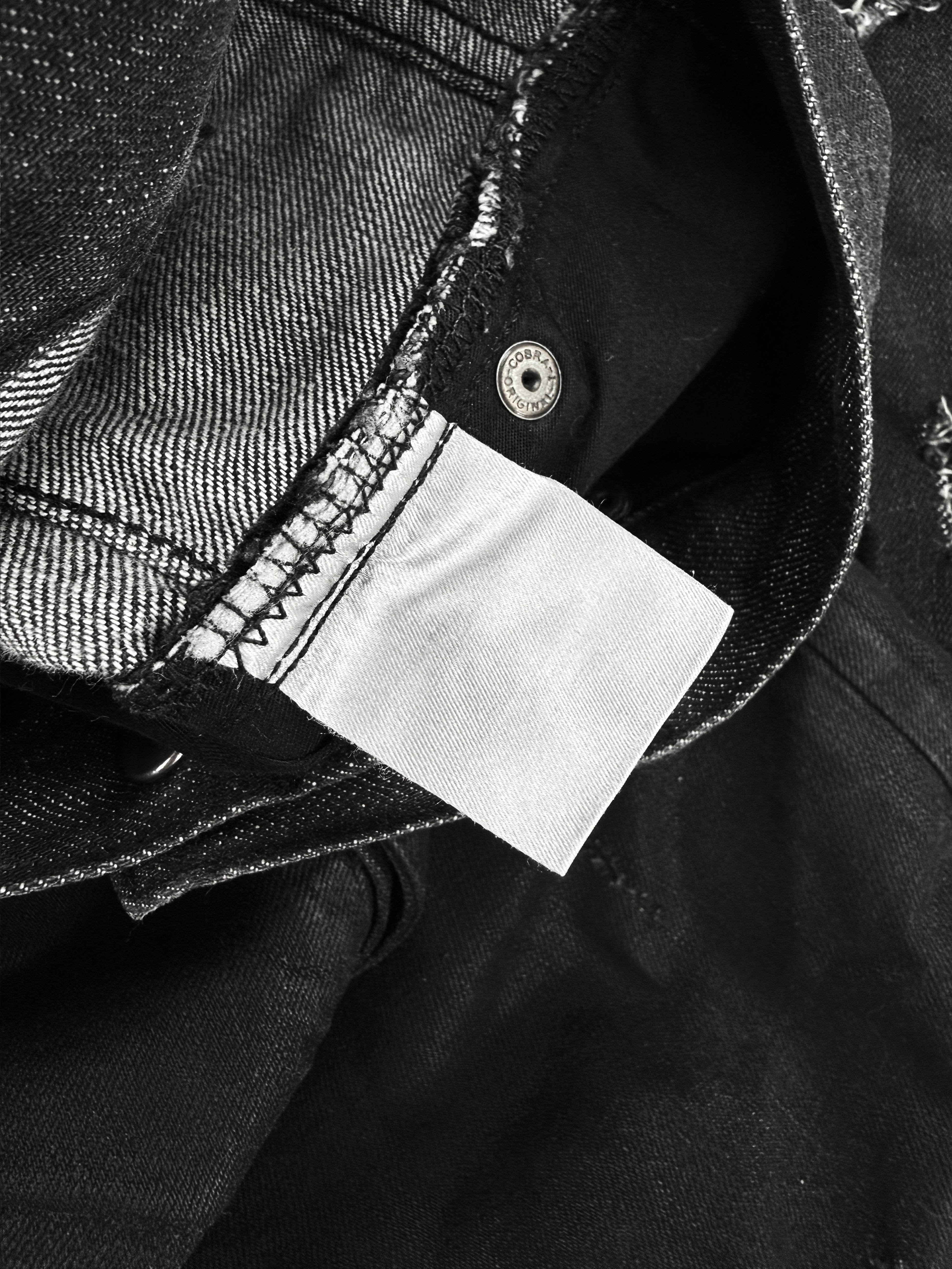 SS04 Dior Homme ‘Strip’ Unaltered Black Distressed Wax Denim Jeans