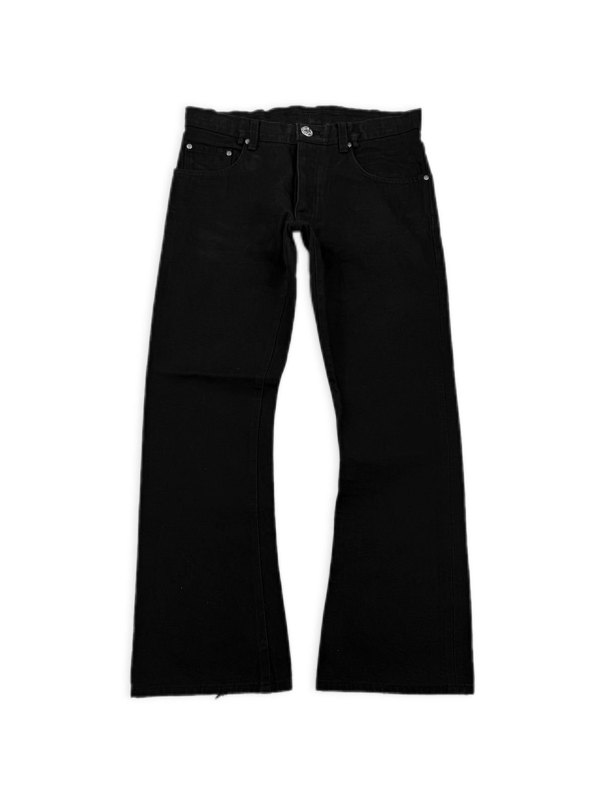 Chrome Hearts Flared Cut Black .925 Silver Denim Jeans
