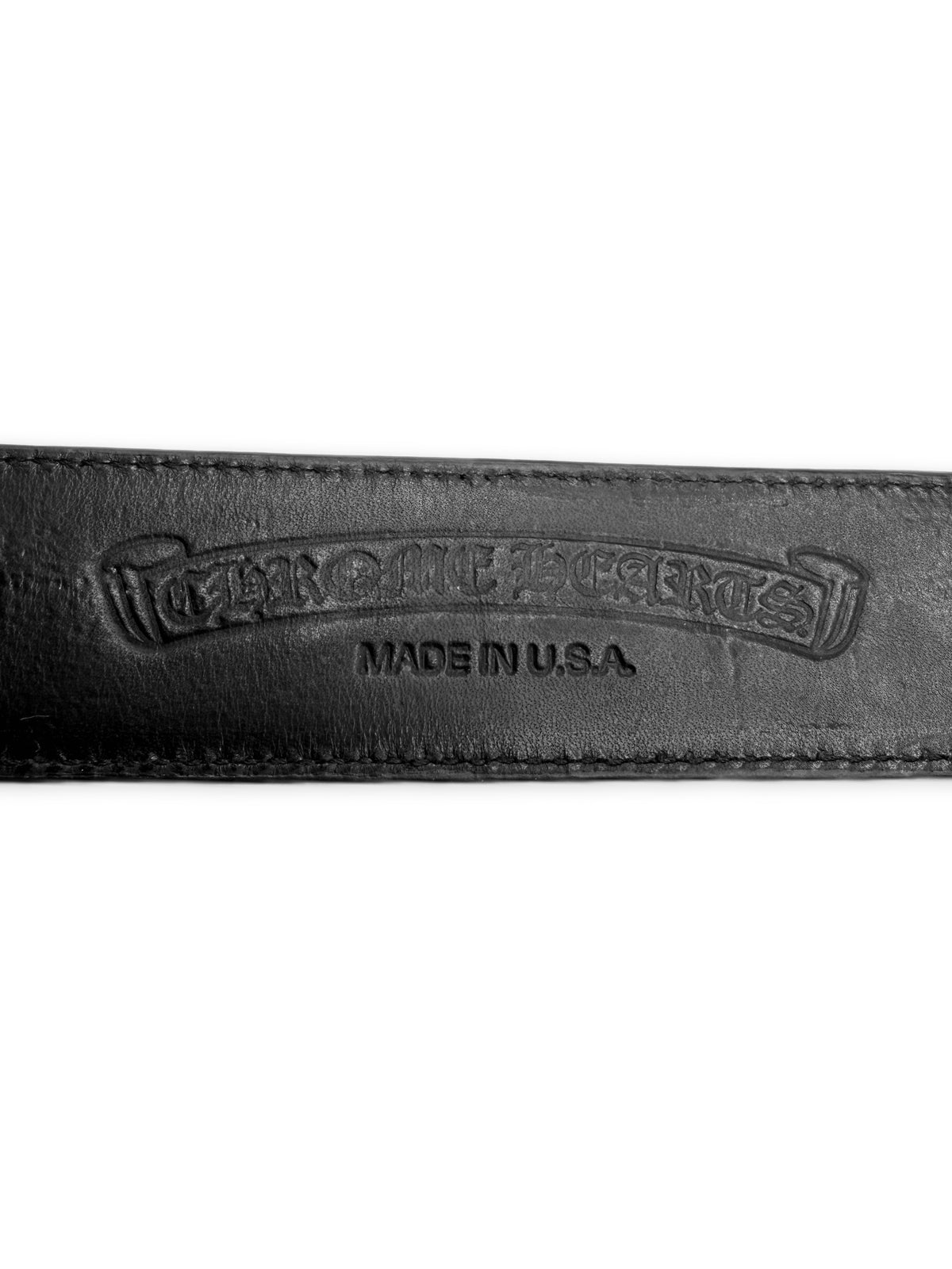 Chrome Hearts Patent Leather Pyramid Studded Black Roller Belt