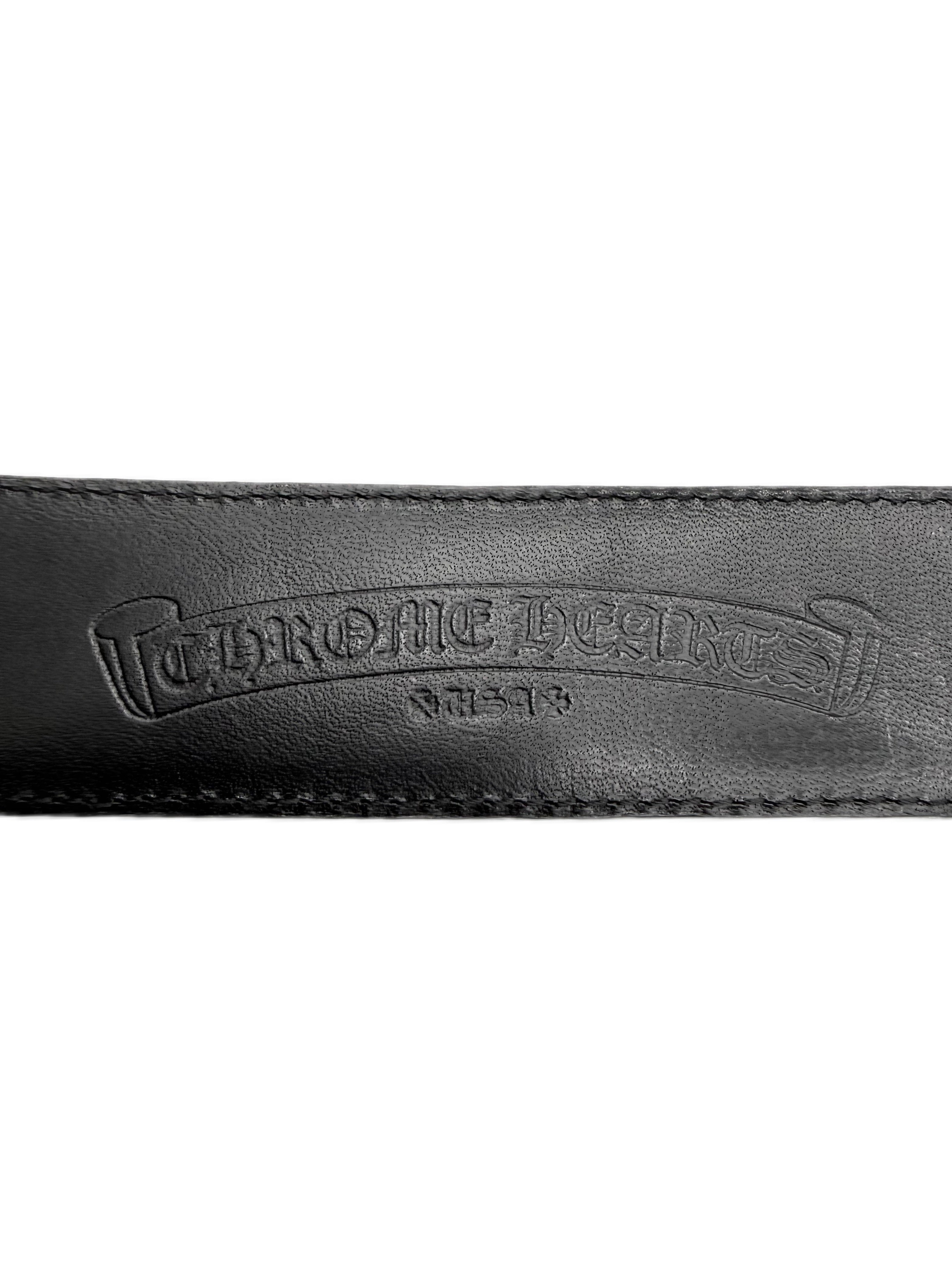 Chrome Hearts OTJ 3 Piece .925 Silver Black Leather Belt
