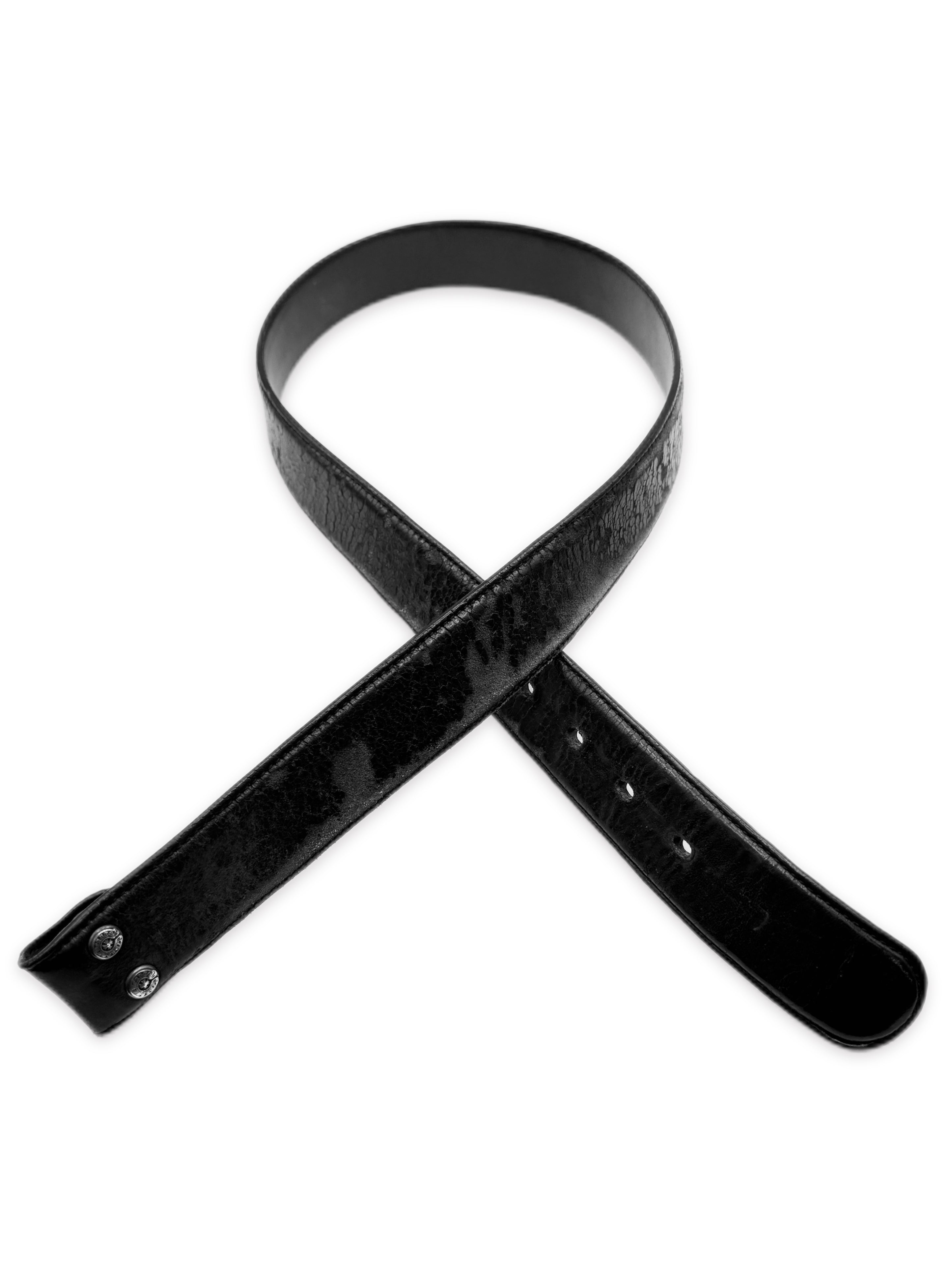 Chrome Hearts Black Leather .925 Silver Belt Strap