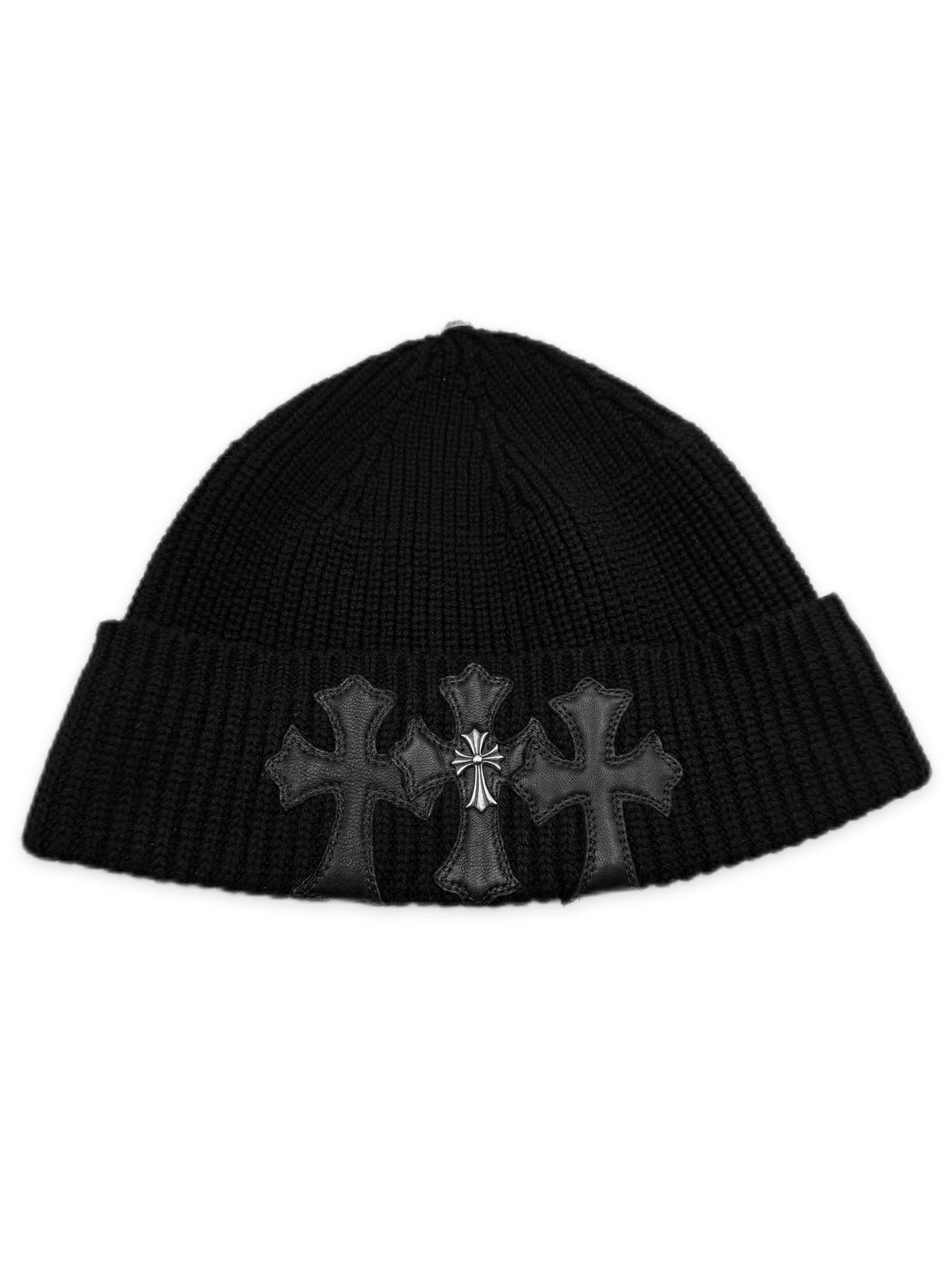 Chrome Hearts Triple Cross Patch Silver Pendant Beanie