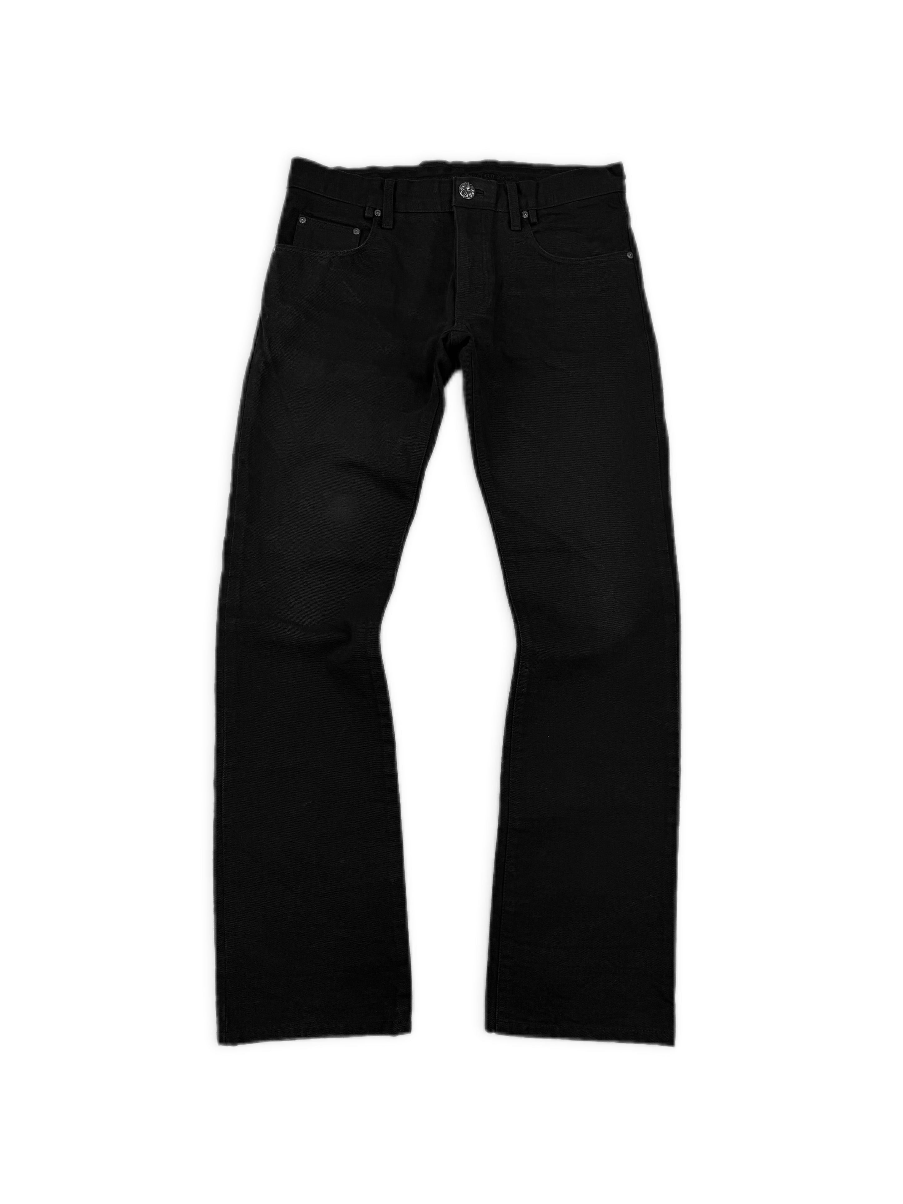 Chrome Hearts RS Cut Flared Long .925 Silver Black Denim Jeans