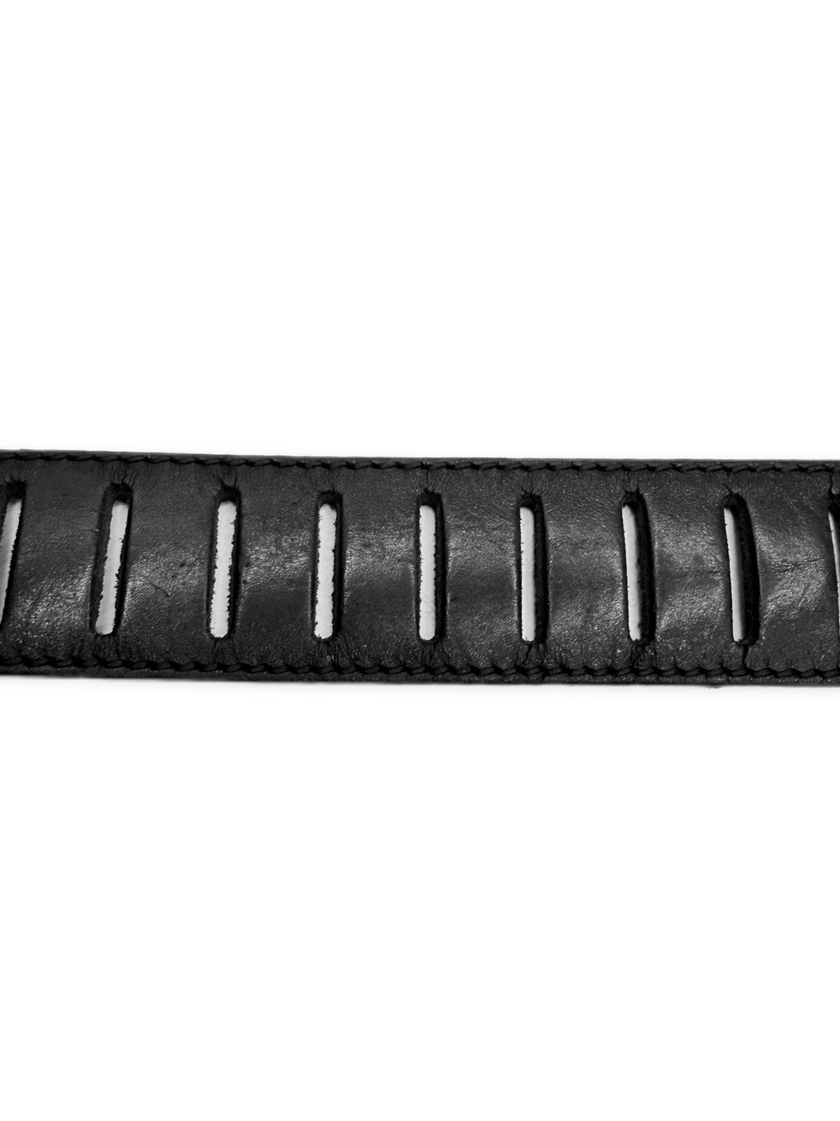 SS05 Dior Homme Cut Out D Buckle Black Leather Belt