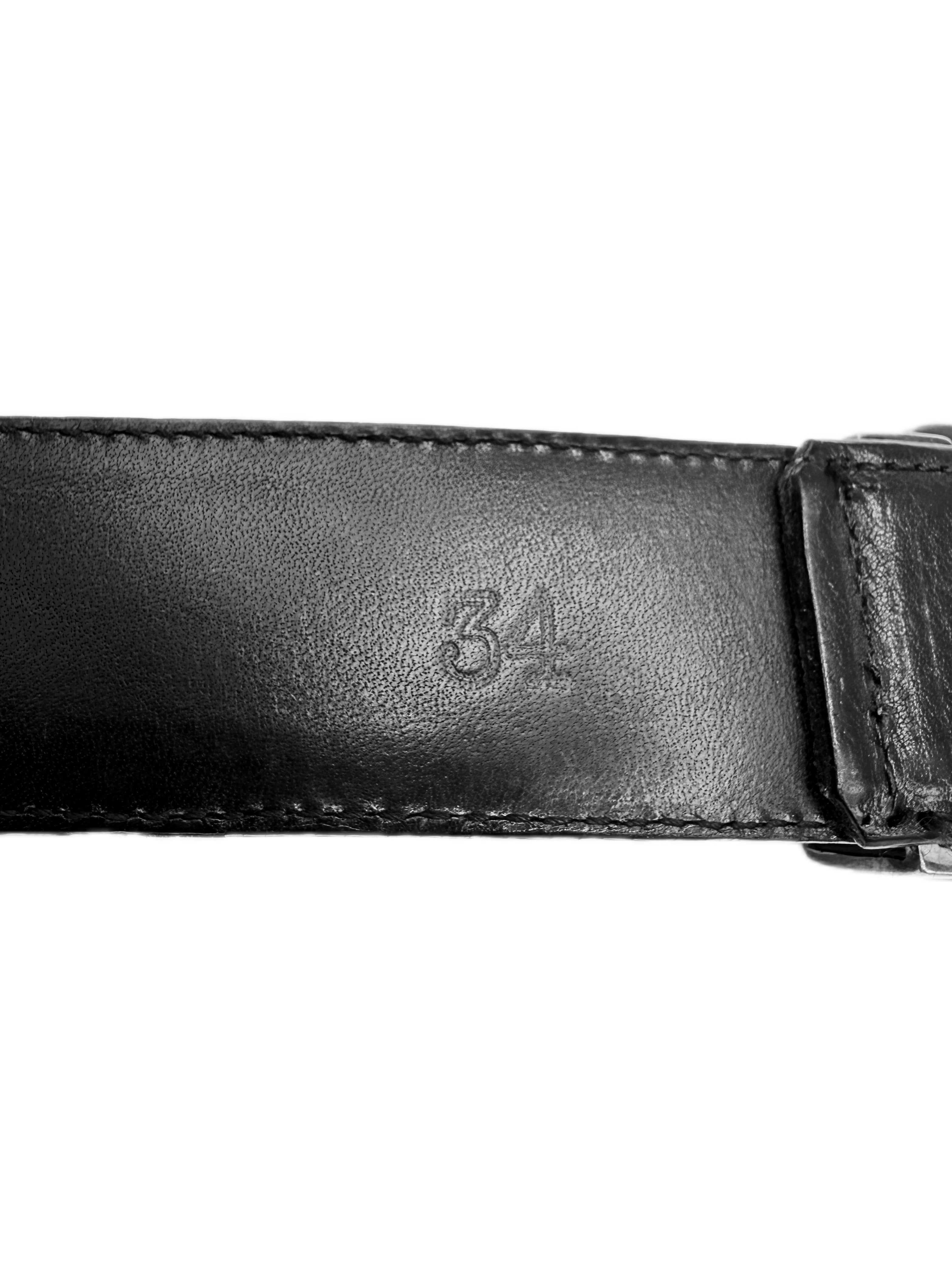 Chrome Hearts OTJ 3 Piece .925 Silver Black Leather Belt
