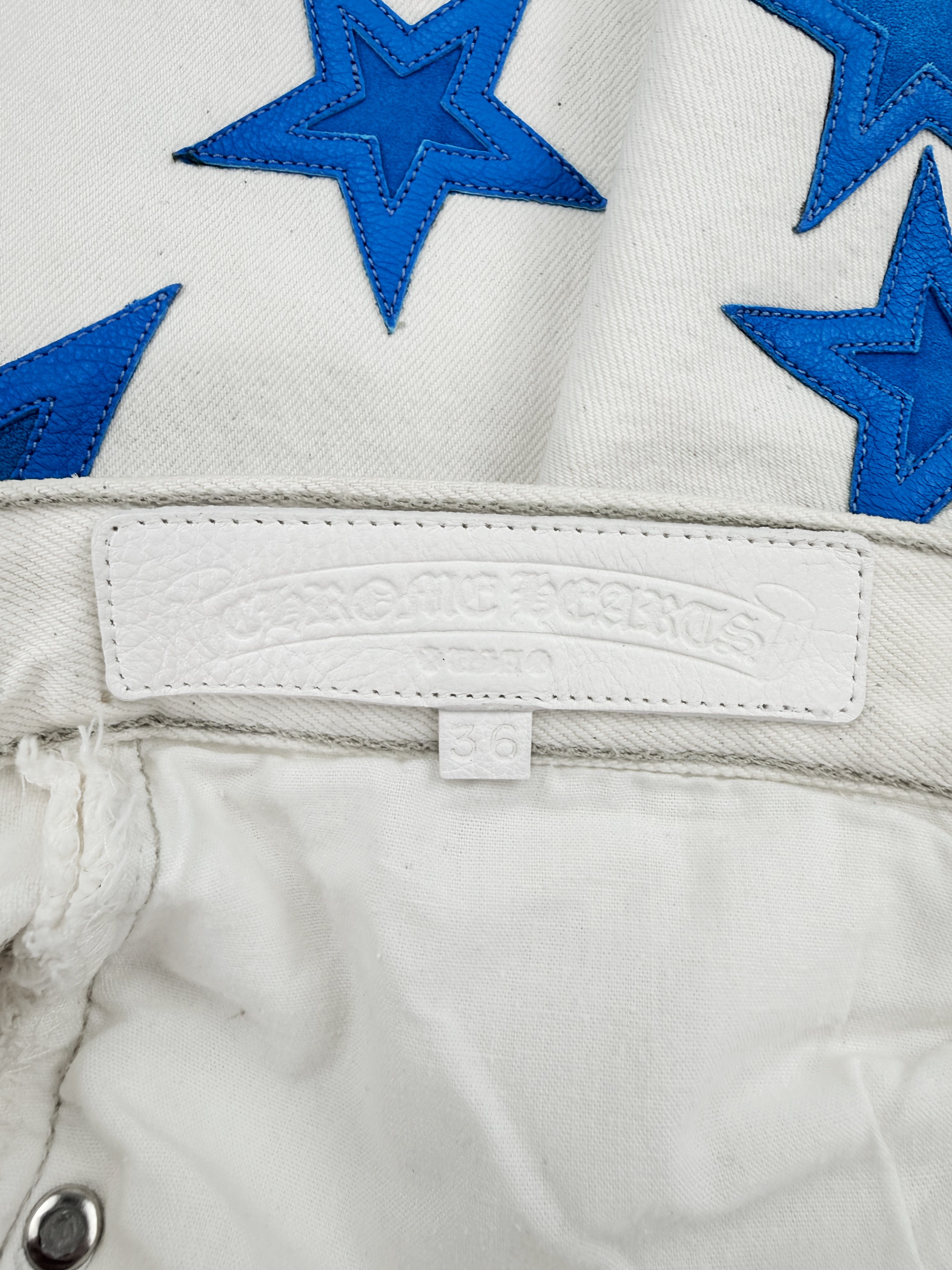 Chrome Hearts 20 Star Patch White Levi’s Rhodium Denim Jeans