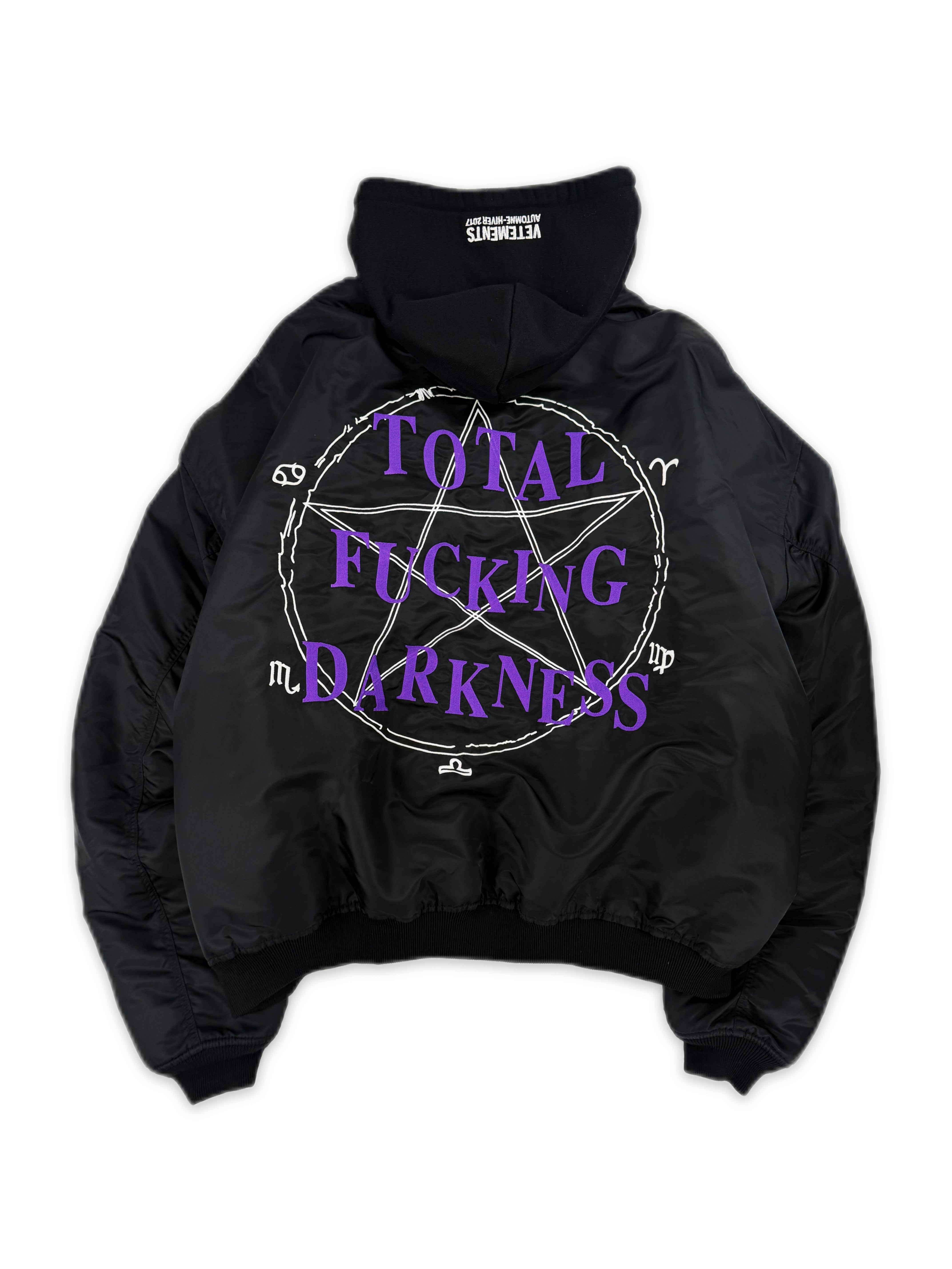 AW17 VETEMENTS HOMME TOTAL FUCKING DARKNESS PENTAGRAM BOMBER