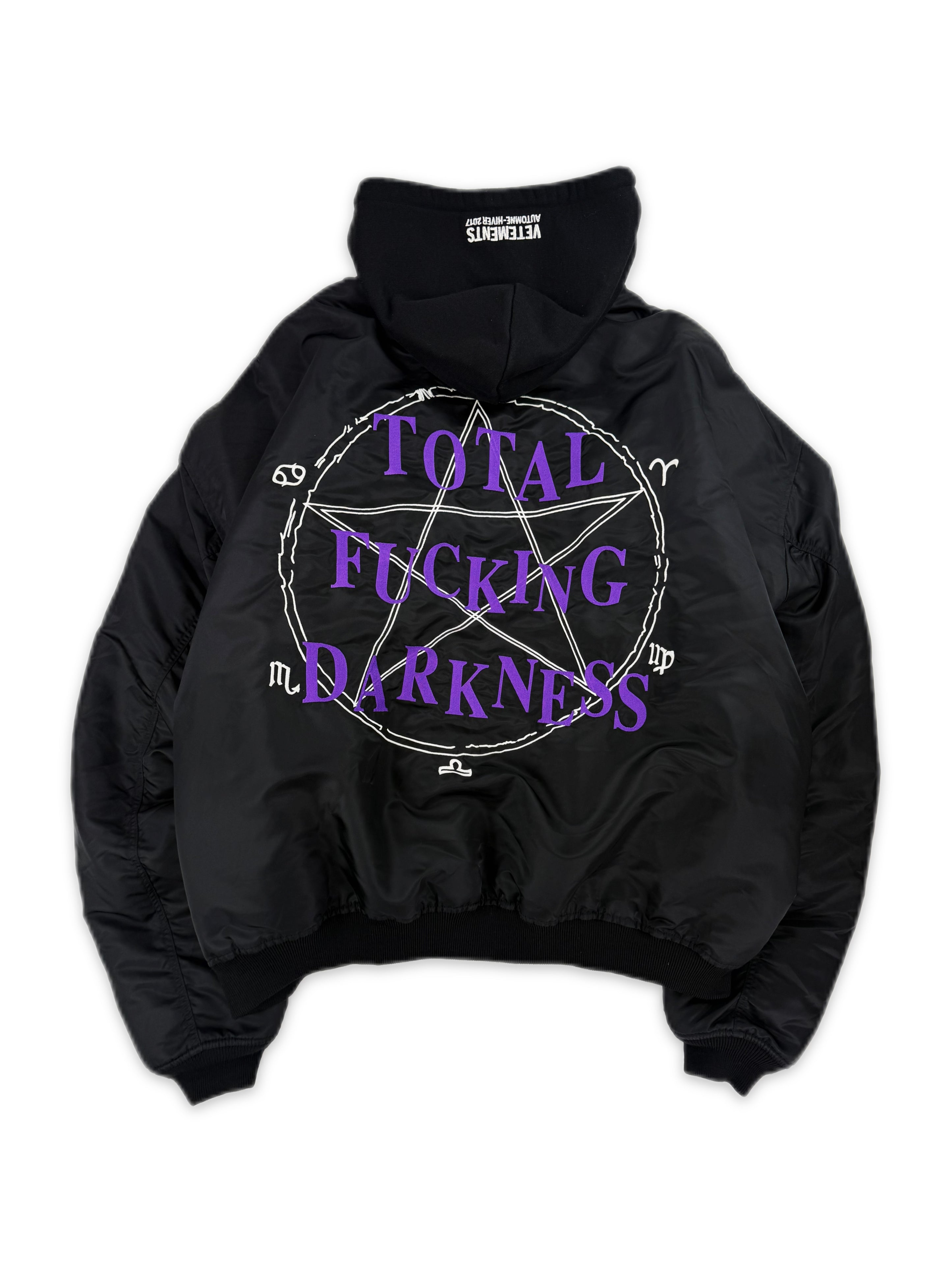 AW17 Vetements Homme Total Fucking Darkness Pentagram Bomber Jacket