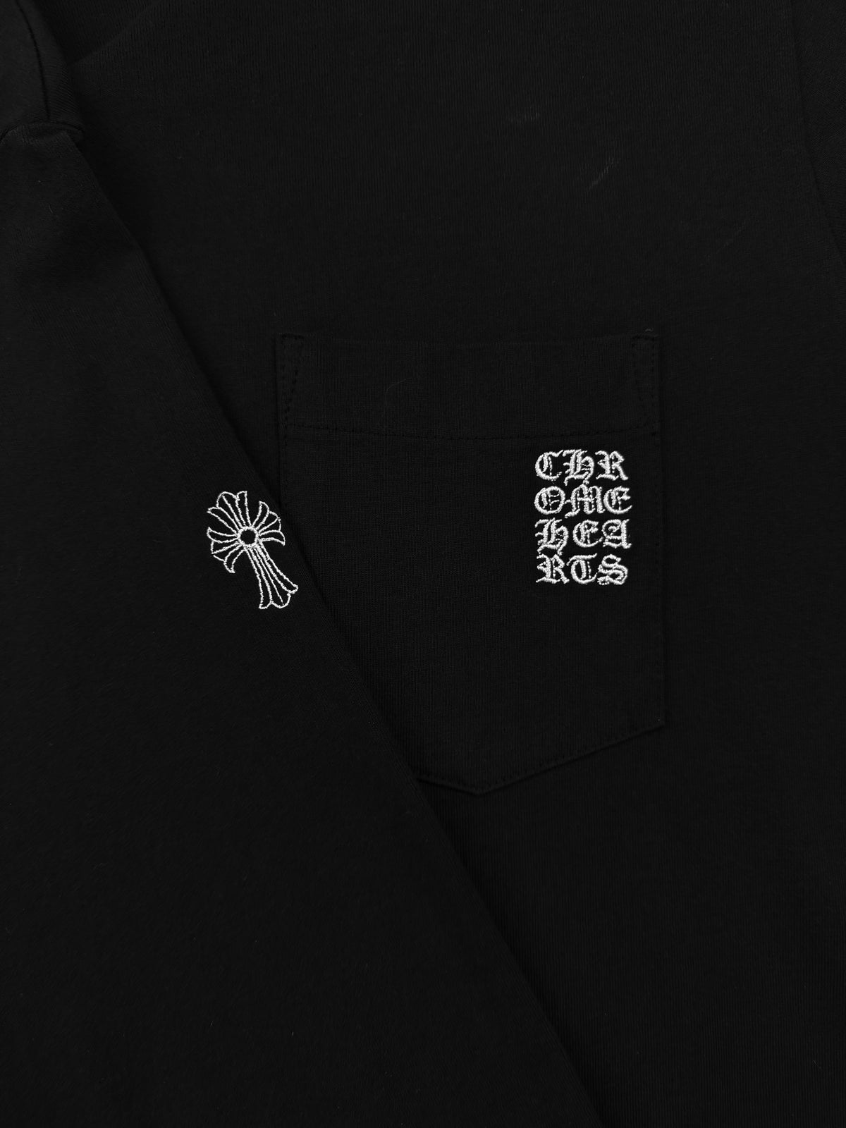 Chrome Hearts Eye Chart Embroidered Black Long Sleeve Shirt