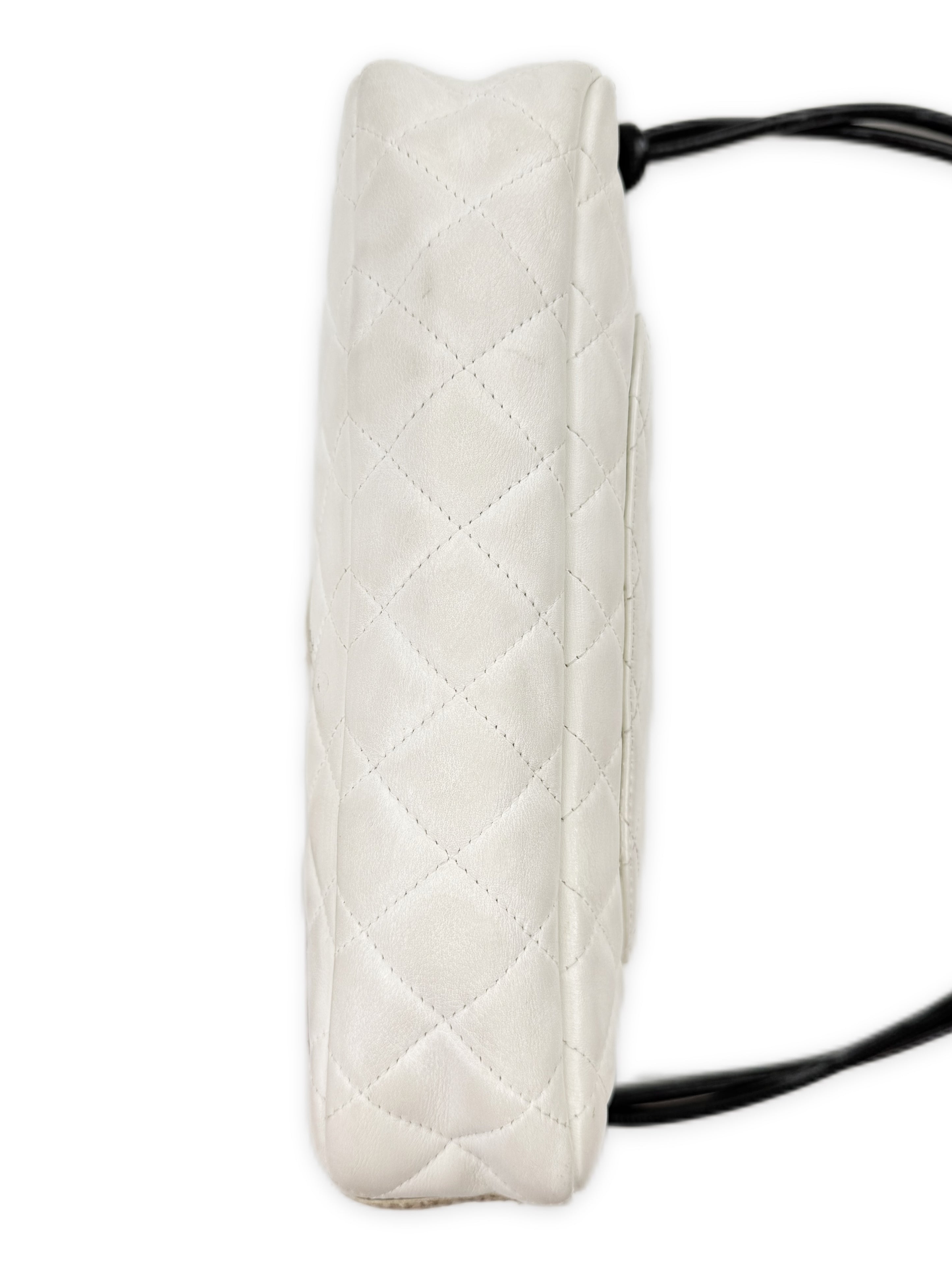 Chanel Python CC Logo Quilted Ligne Cambon Leather Bag