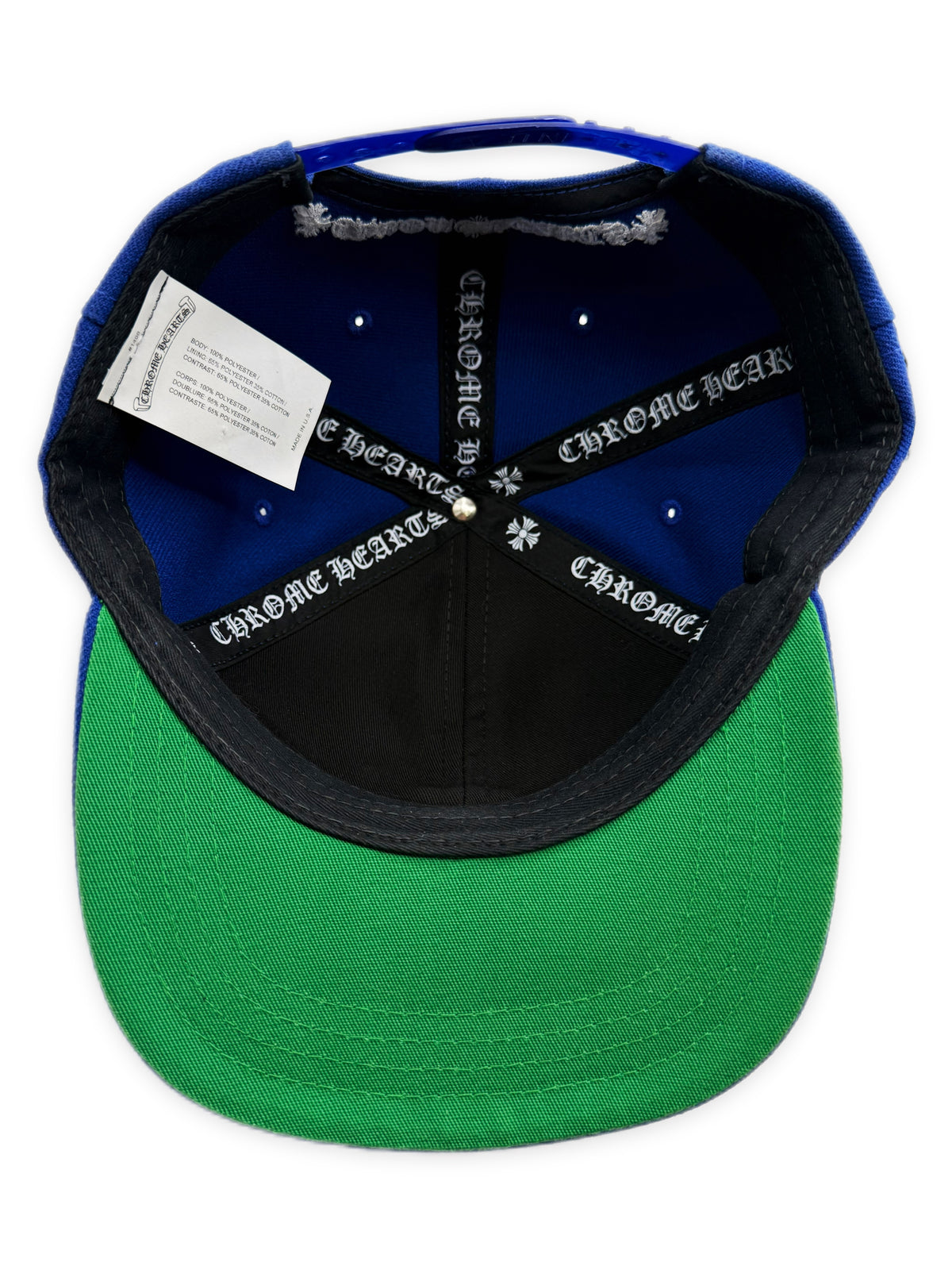 Chrome Hearts Blue CH .925 Silver Embroidered Snapback Hat