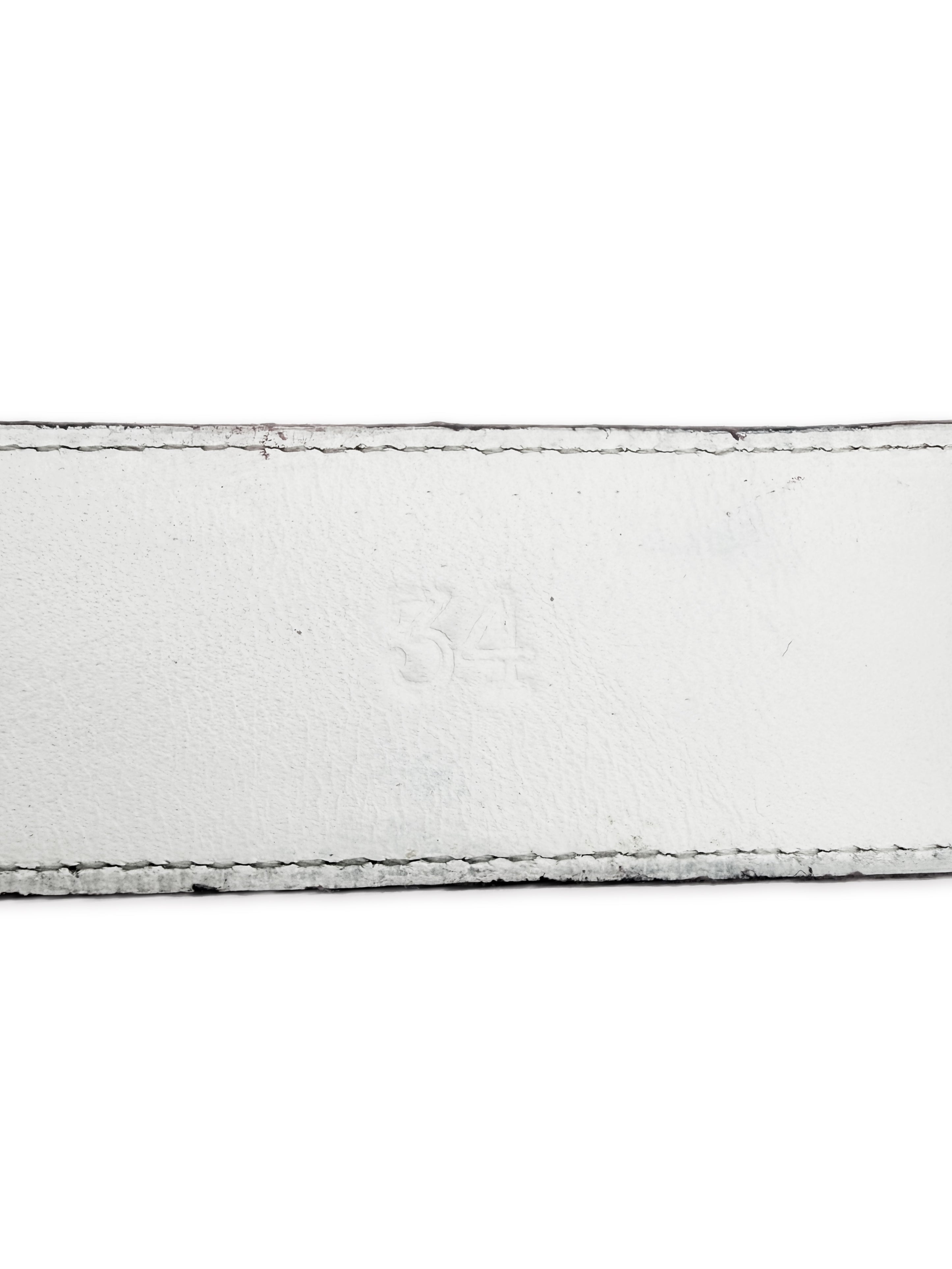 Chrome Hearts Baby Pink Rhodium Two Tone Leather Belt Strap