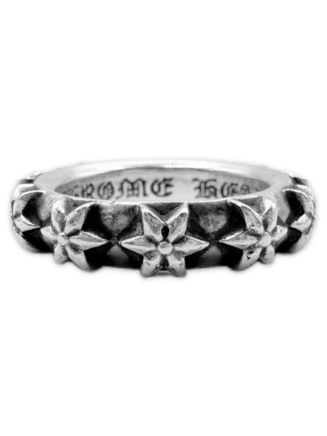 Chrome Hearts 6 Point Star Silver Etched Ring