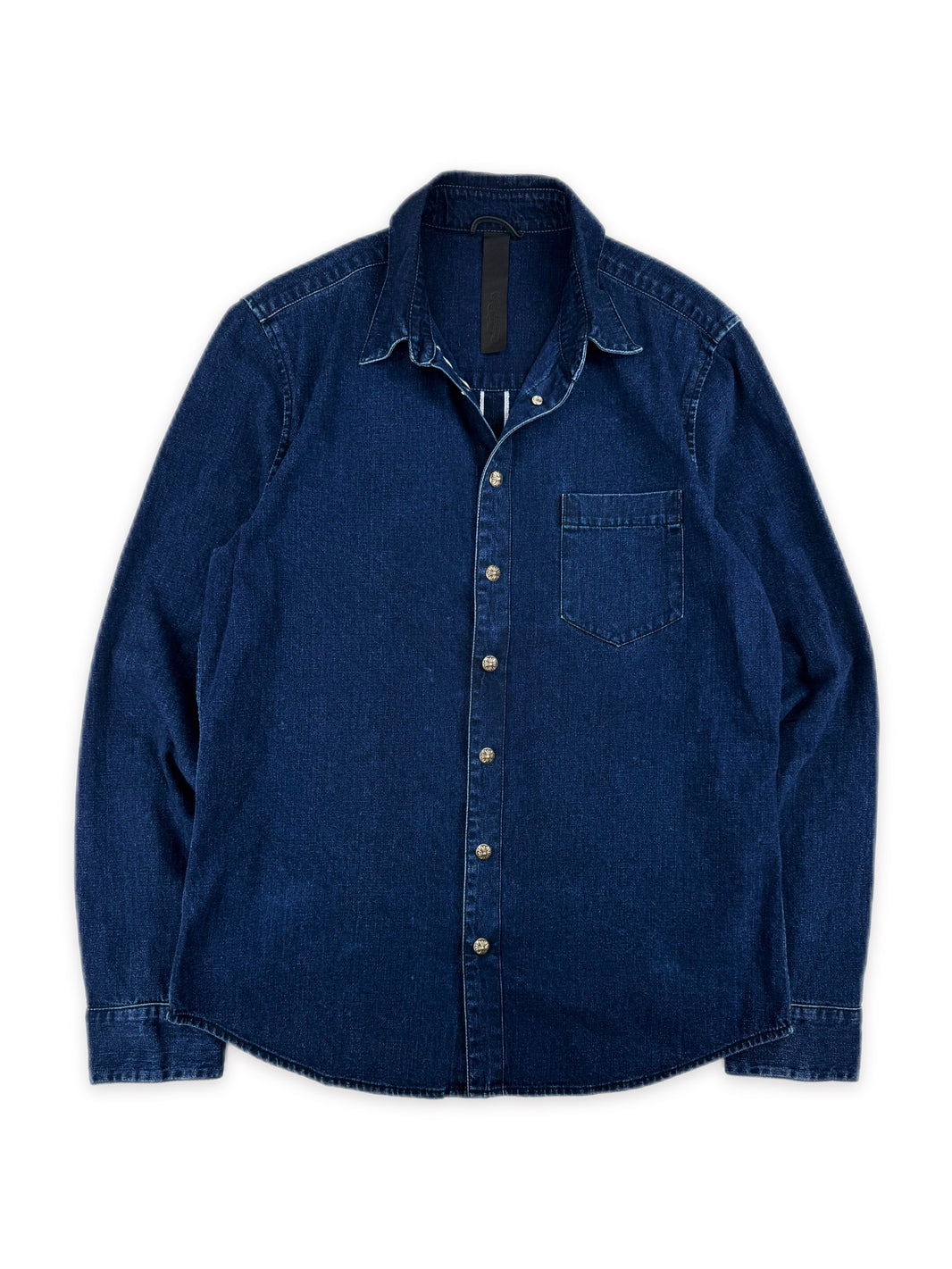 Chrome Hearts Loose Ends Selvedge Cross Patch Denim Shirt
