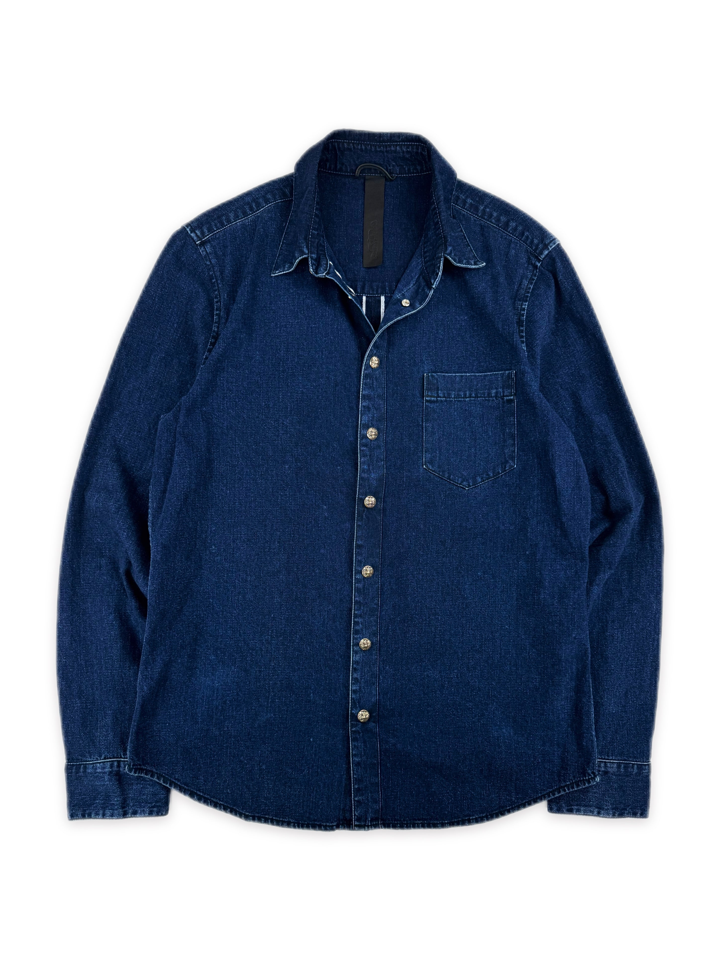Chrome Hearts Loose Ends Selvedge Cross Patch Denim Shirt