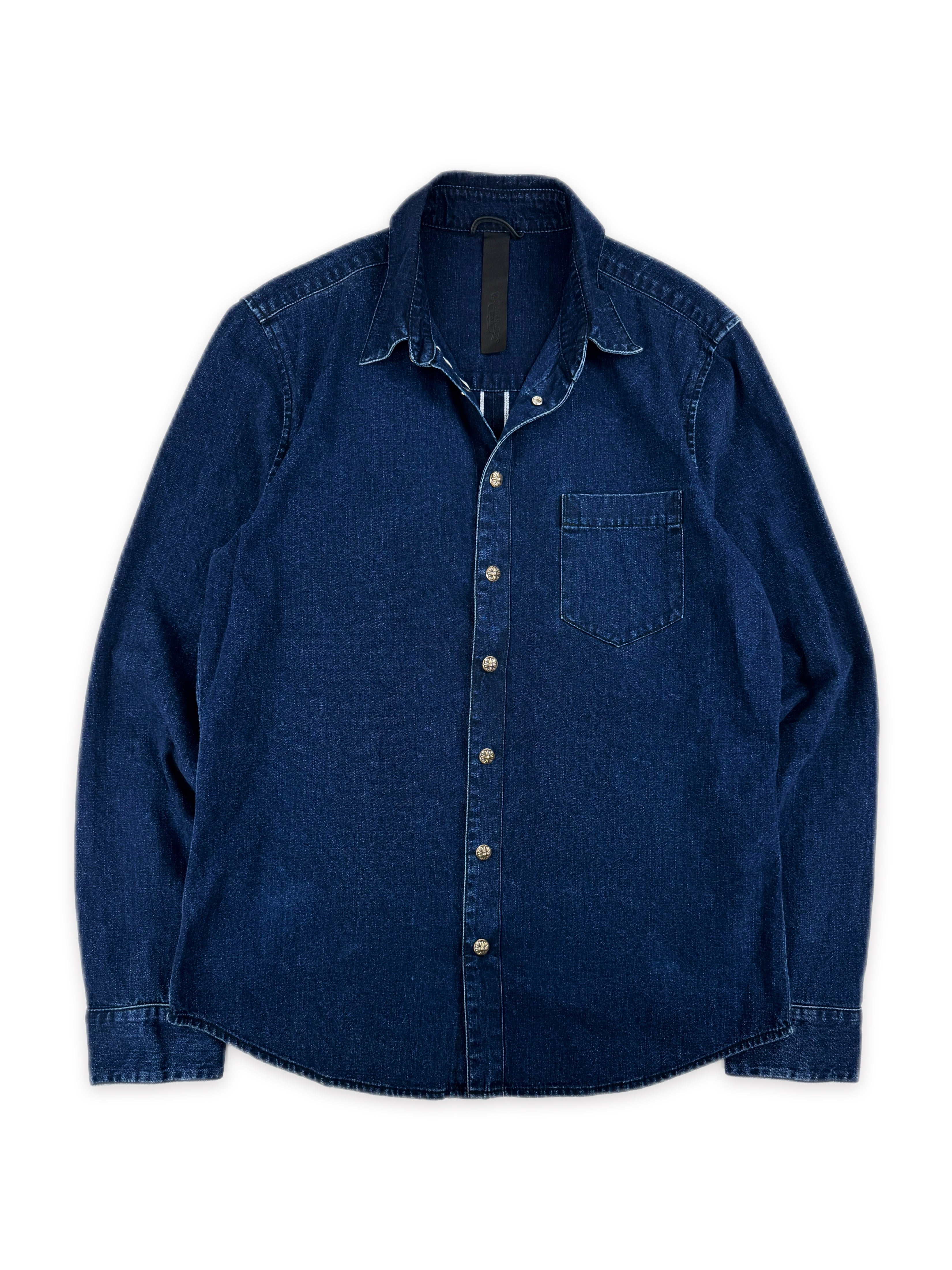 Chrome Hearts Loose Ends Selvedge Cross Patch Denim Shirt