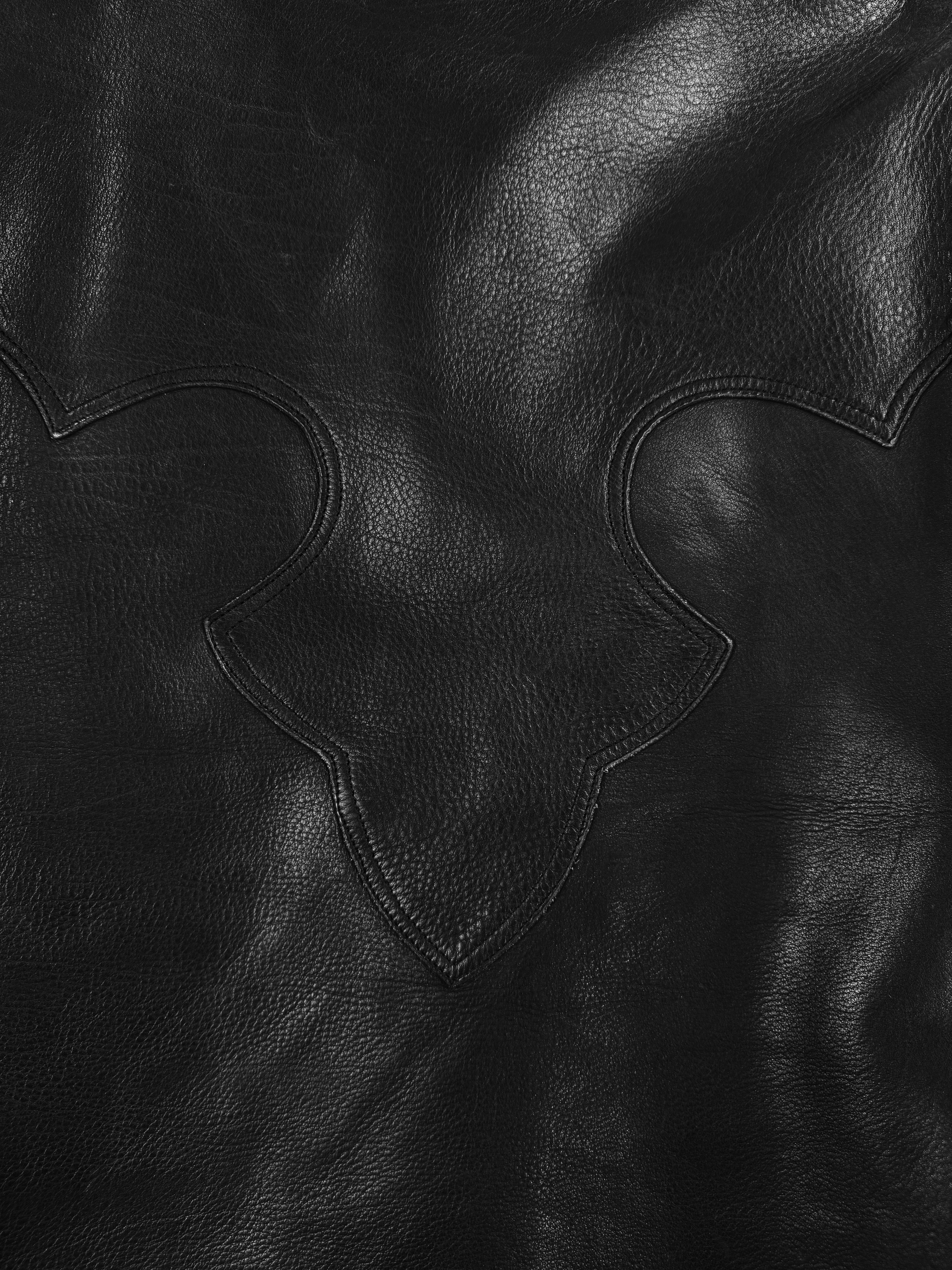 1993 Chrome Hearts Talon Button Leather Moto Fleur Jacket