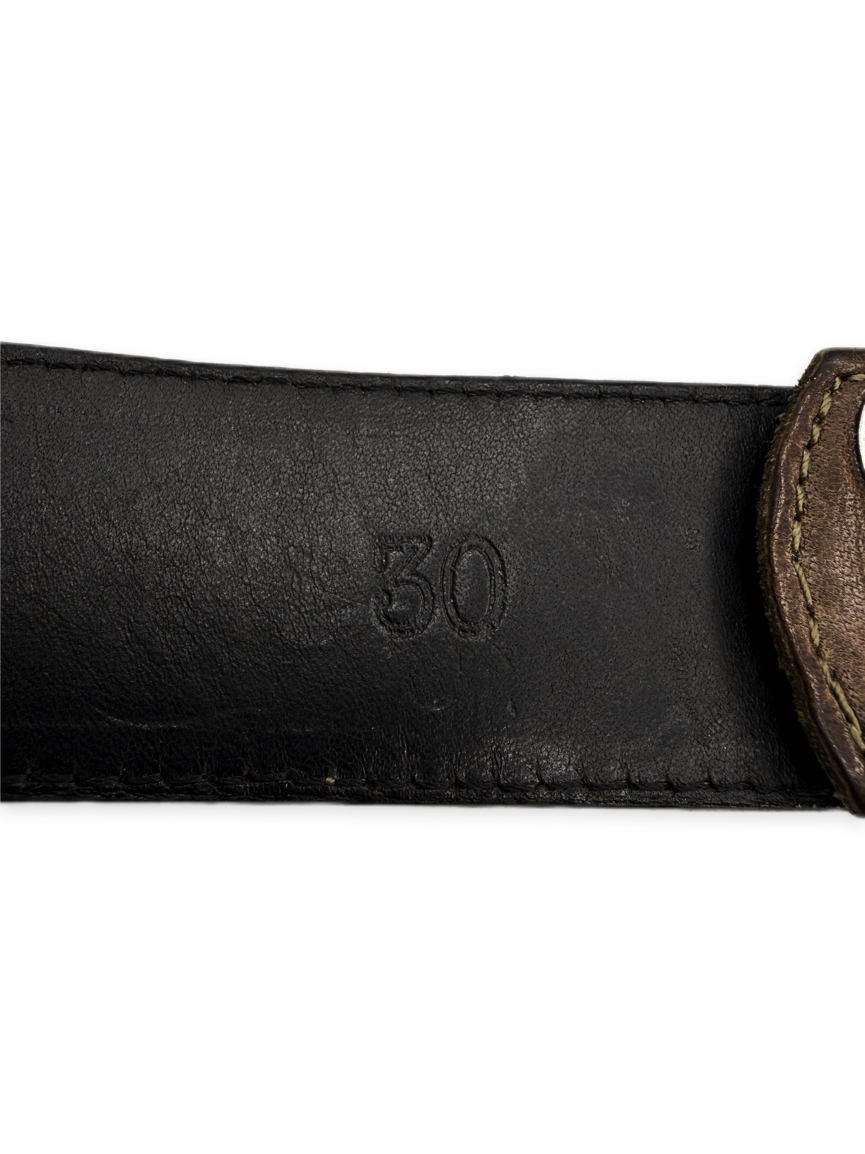 Chrome Hearts Green Camo Leather .925 Silver Belt Strap