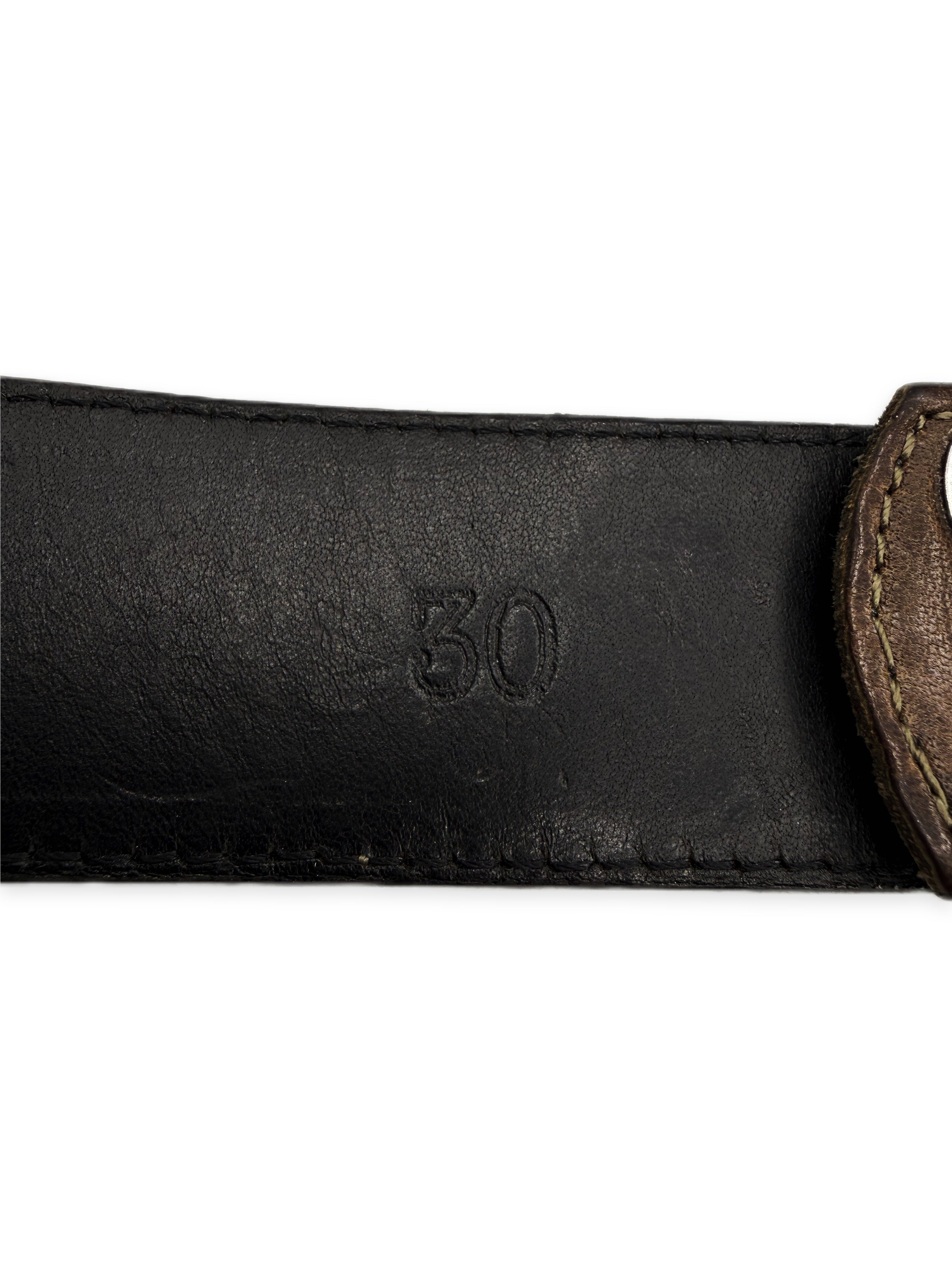 Chrome Hearts Green Camo Leather .925 Silver Belt Strap
