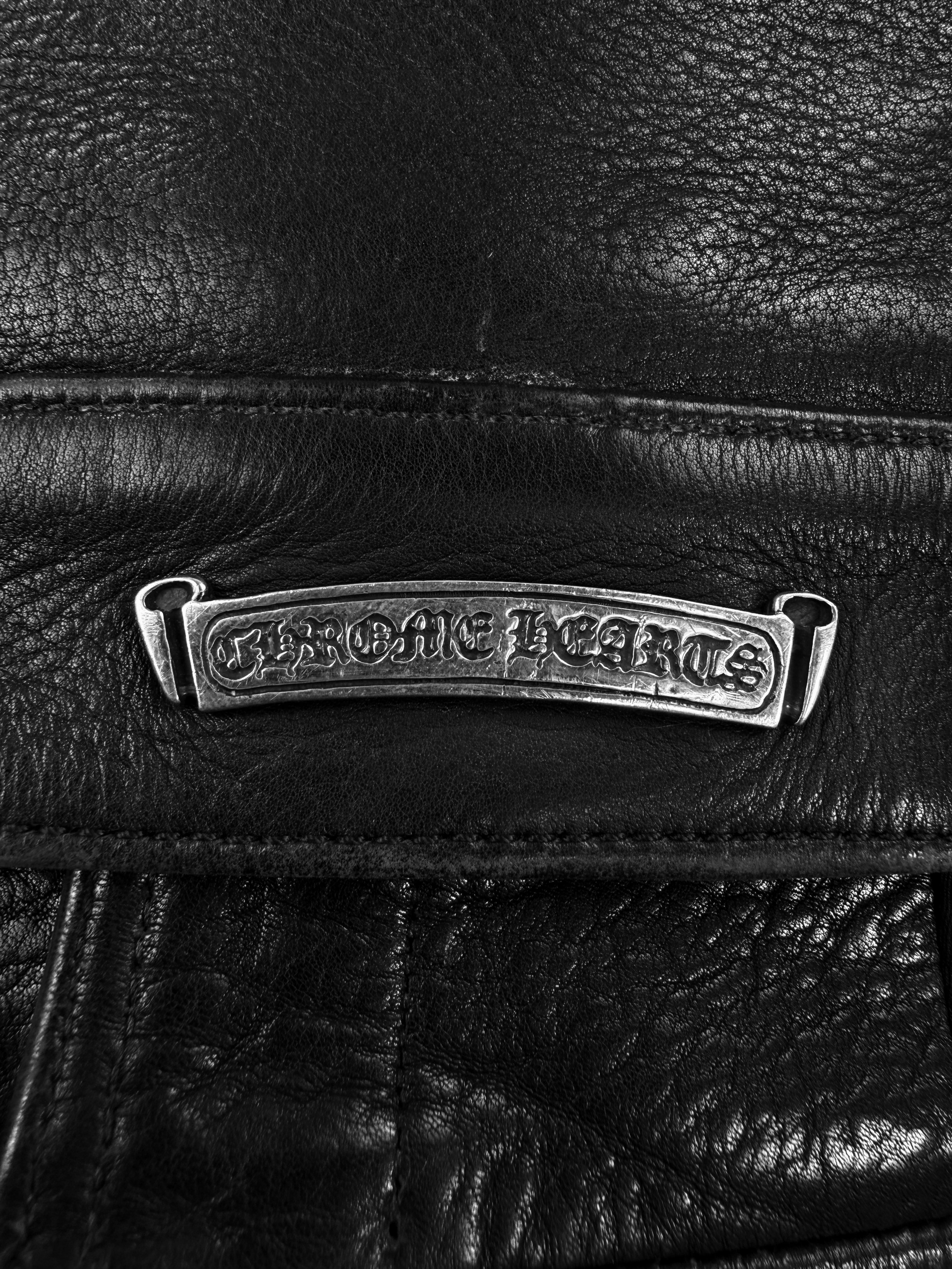 1993 Chrome Hearts Talon Button Leather Moto Fleur Jacket