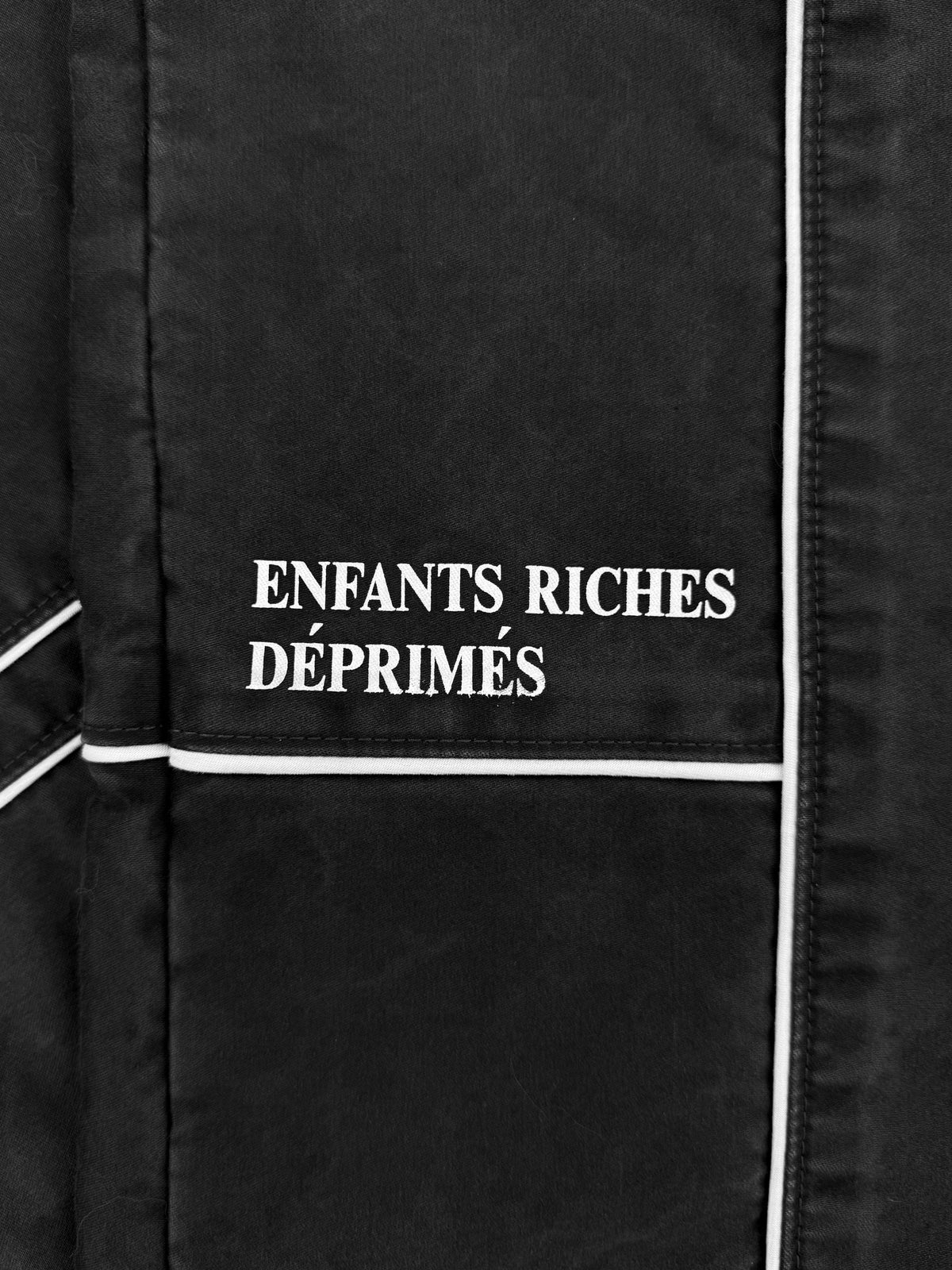 Enfants Riches Deprimes Panelled Logo Black Striped Sweat Pants